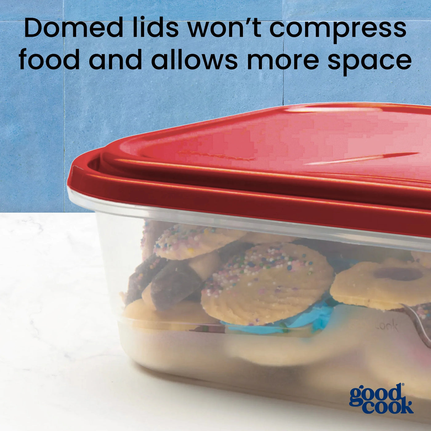 Large Rectangle Container, 2-Pack, Red, Made Without Bpa, Dishwasher Safe, for Pantry Organization, Meal Prep and Dry Food Storage