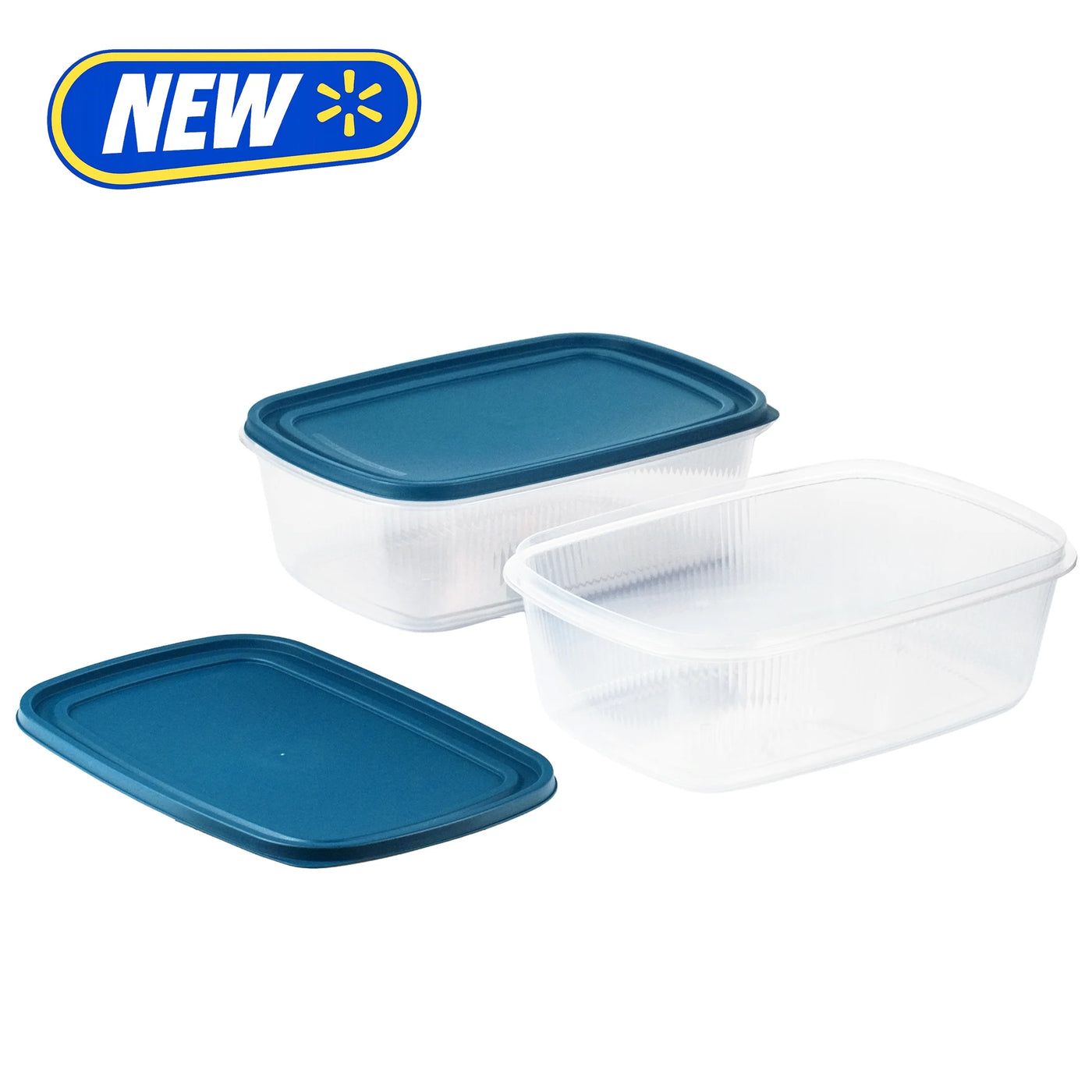Reusable Food Storage Containers, Large Rectangle, Plastic, 2-Pack, 2 Containers with Lids, 2.5 Gallons, Ideal for Meal Planning