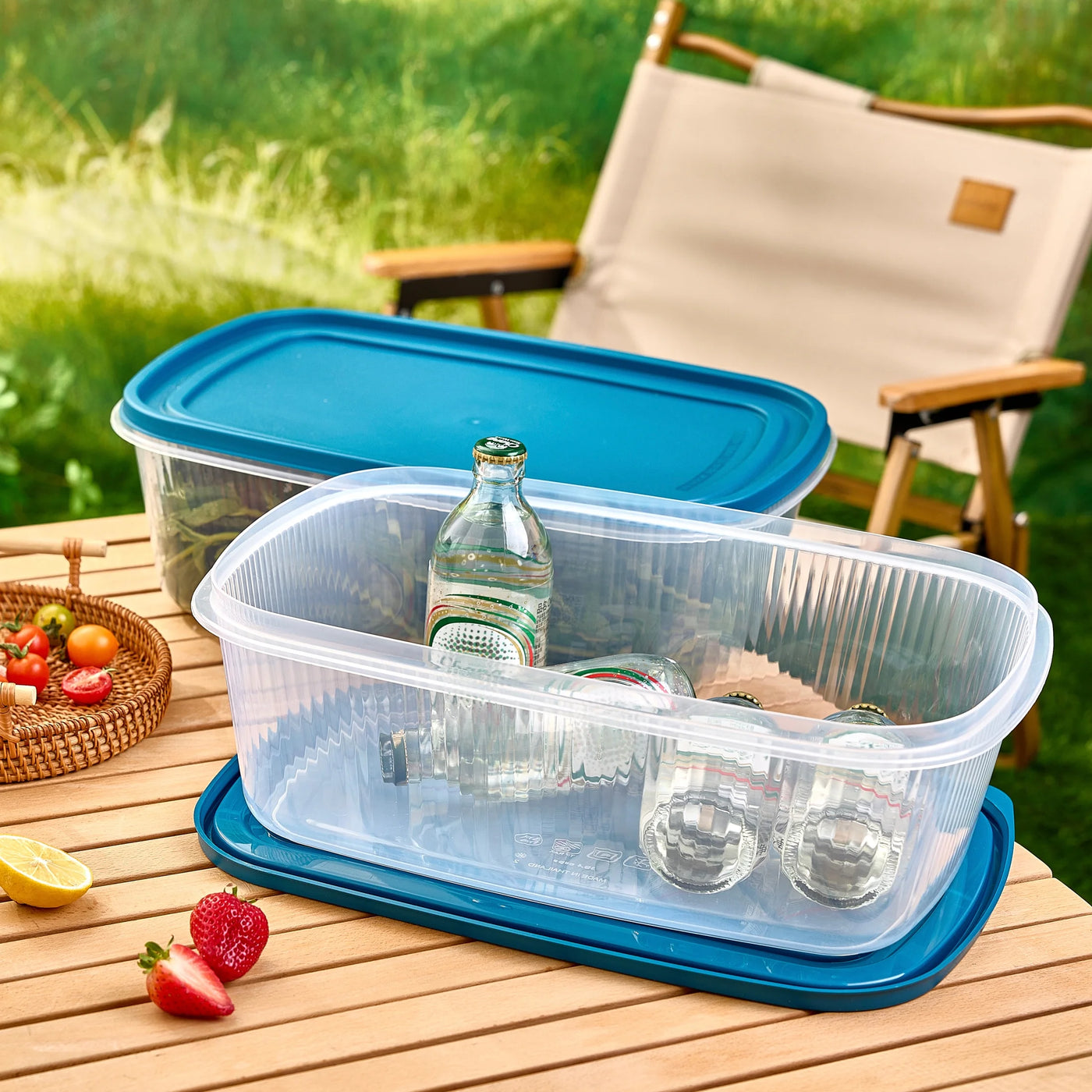 Reusable Food Storage Containers, Large Rectangle, Plastic, 2-Pack, 2 Containers with Lids, 2.5 Gallons, Ideal for Meal Planning