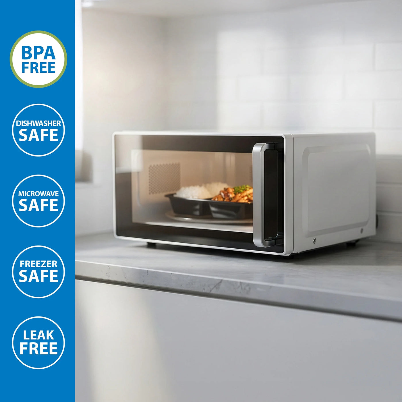 30-Piece (15 Containers + 15 Lids) with 2-Compartment Meal Prep, Bpa-free, Leak-resistant, Microwave and Dishwasher Safe