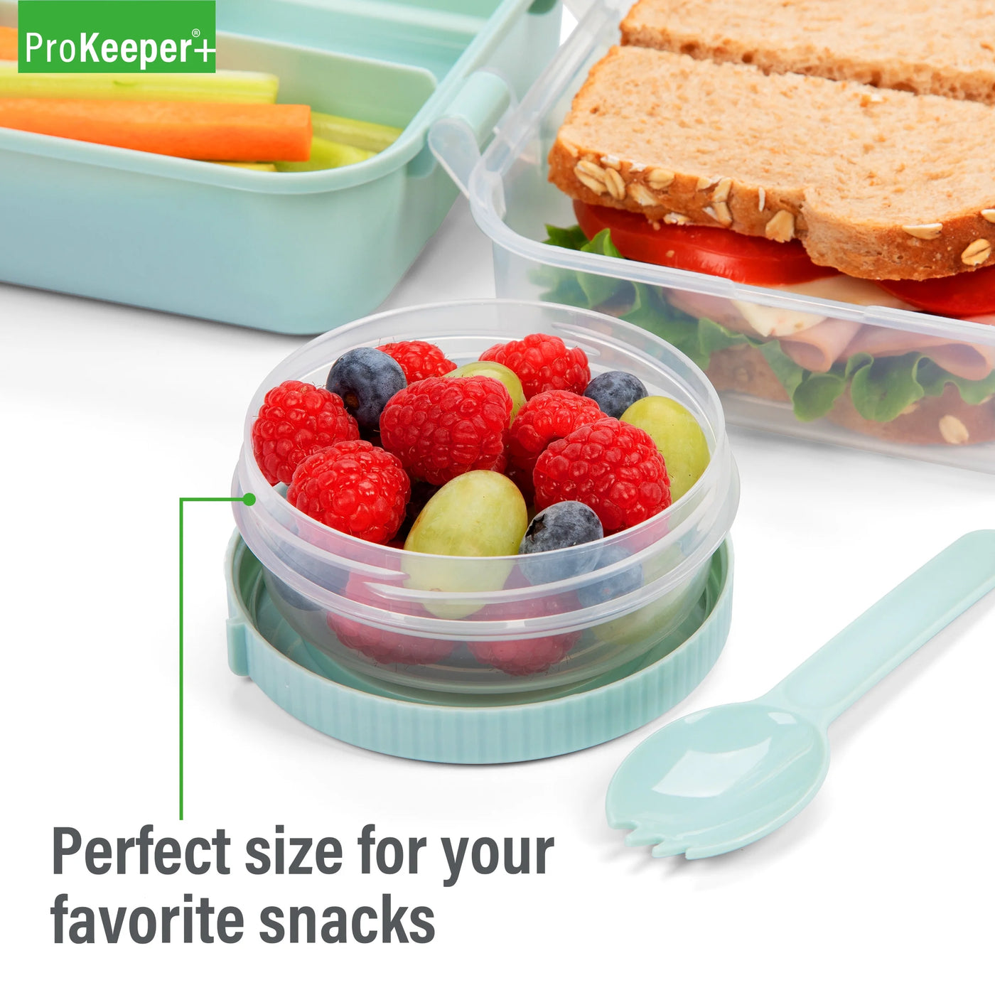 + Plastic Lunch Plus to Go, Well Suited to Hot or Cold Meals Away From Home, for Everyday Home Kitchen Cooking, Storage and Organization