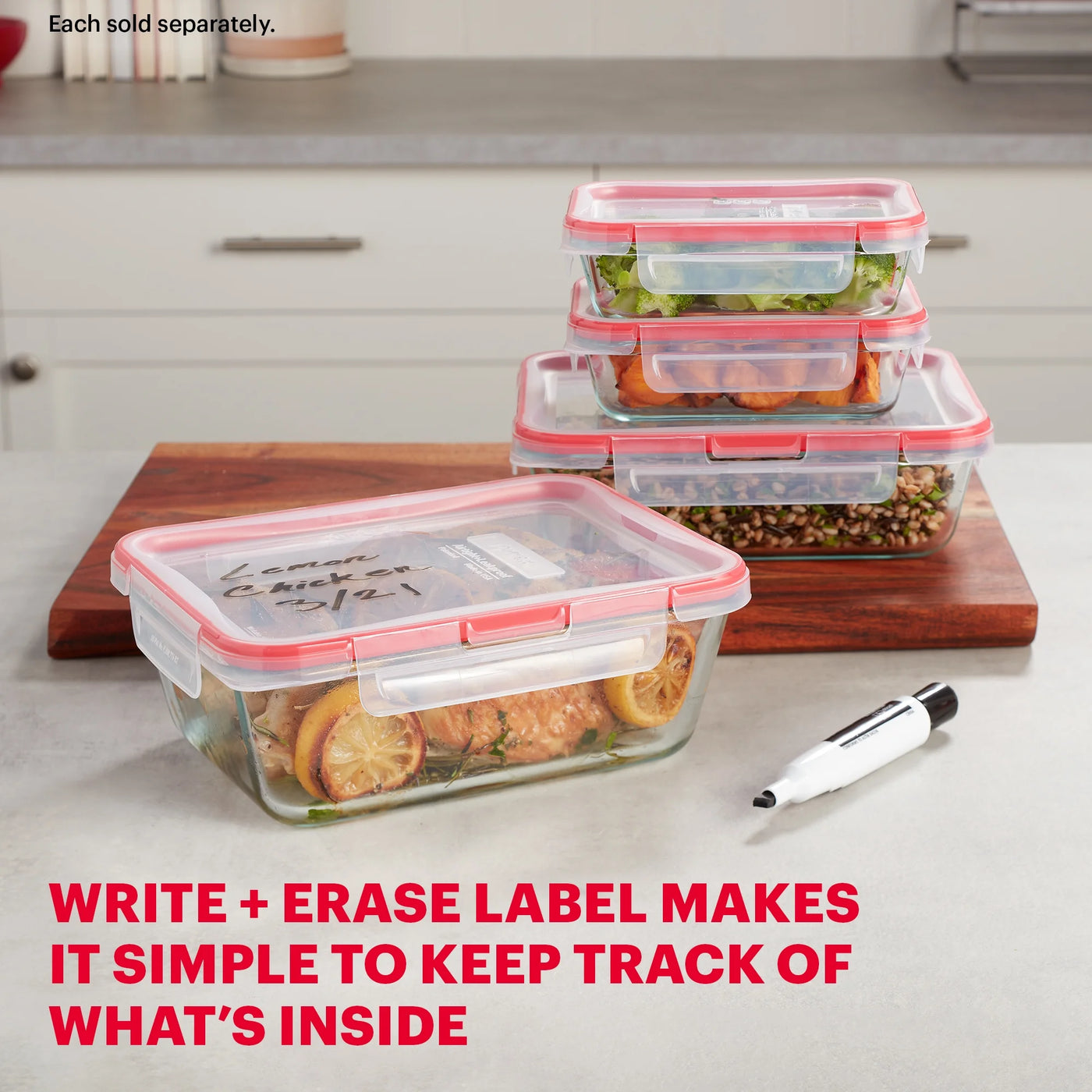 Freshlock 8cup Rectangle Glass Food Storage Container with Lid, Best Used for Leftover Storage for Larger Meal Preps and Reheating