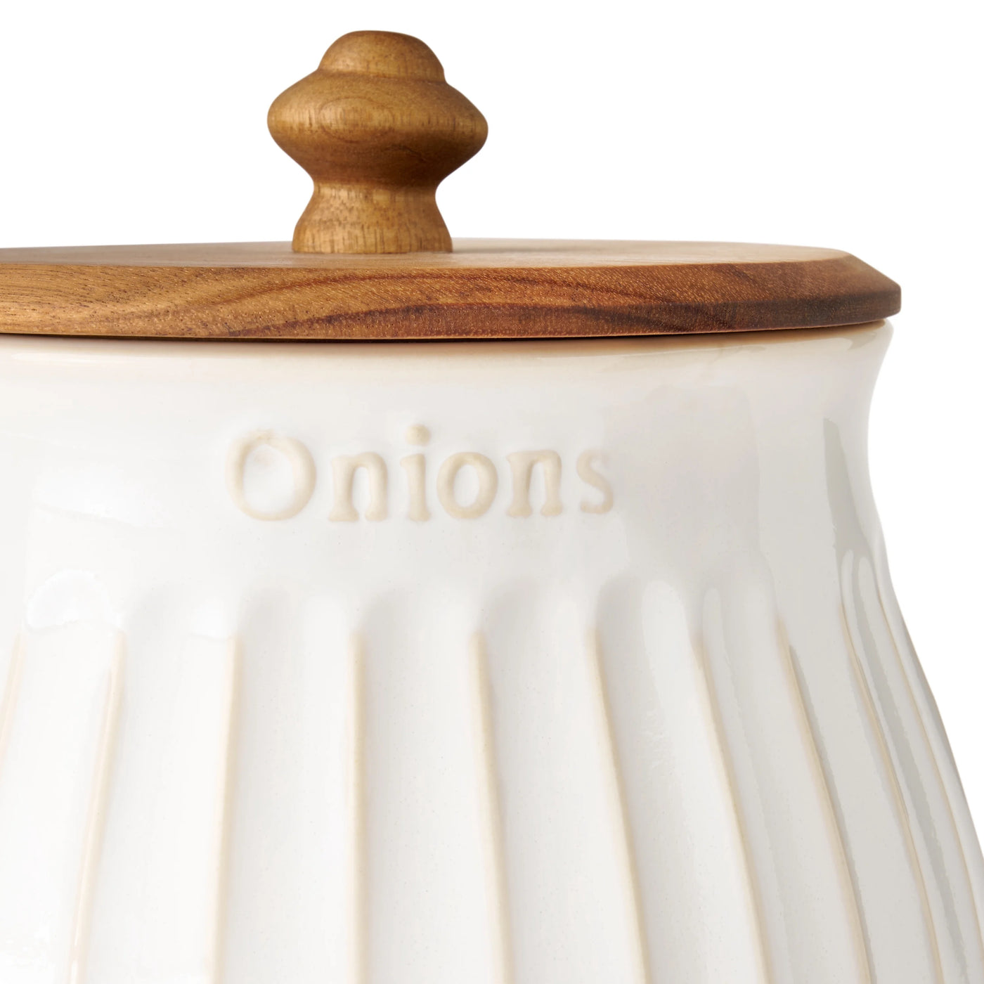 Colette Stoneware Onion Keeper, White, for Everyday Home Kitchen Cooking, Storage and Organization, Durable Design for Daily Home Use
