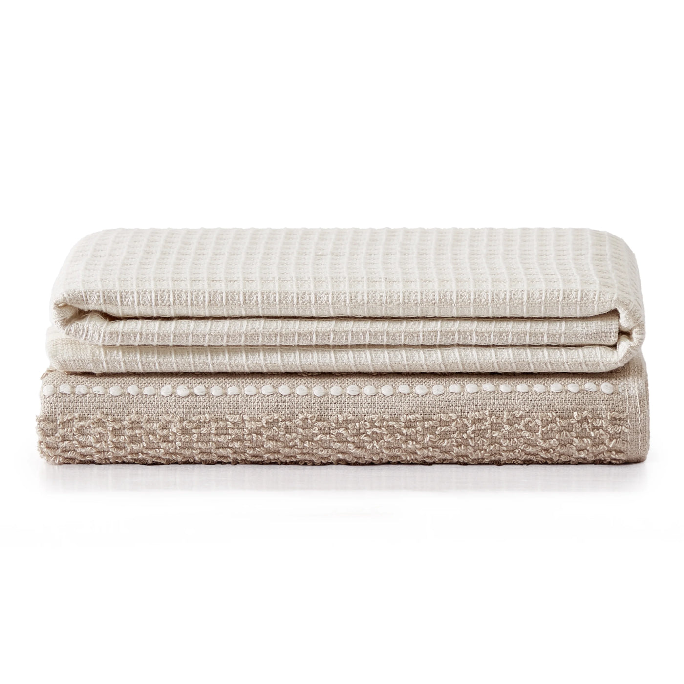 Latte Swirl Kitchen Towels 2-Pack, for Drying Dishes, Wiping Counters and Everyday Kitchen Cleaning, Durable Design for Daily Home Use