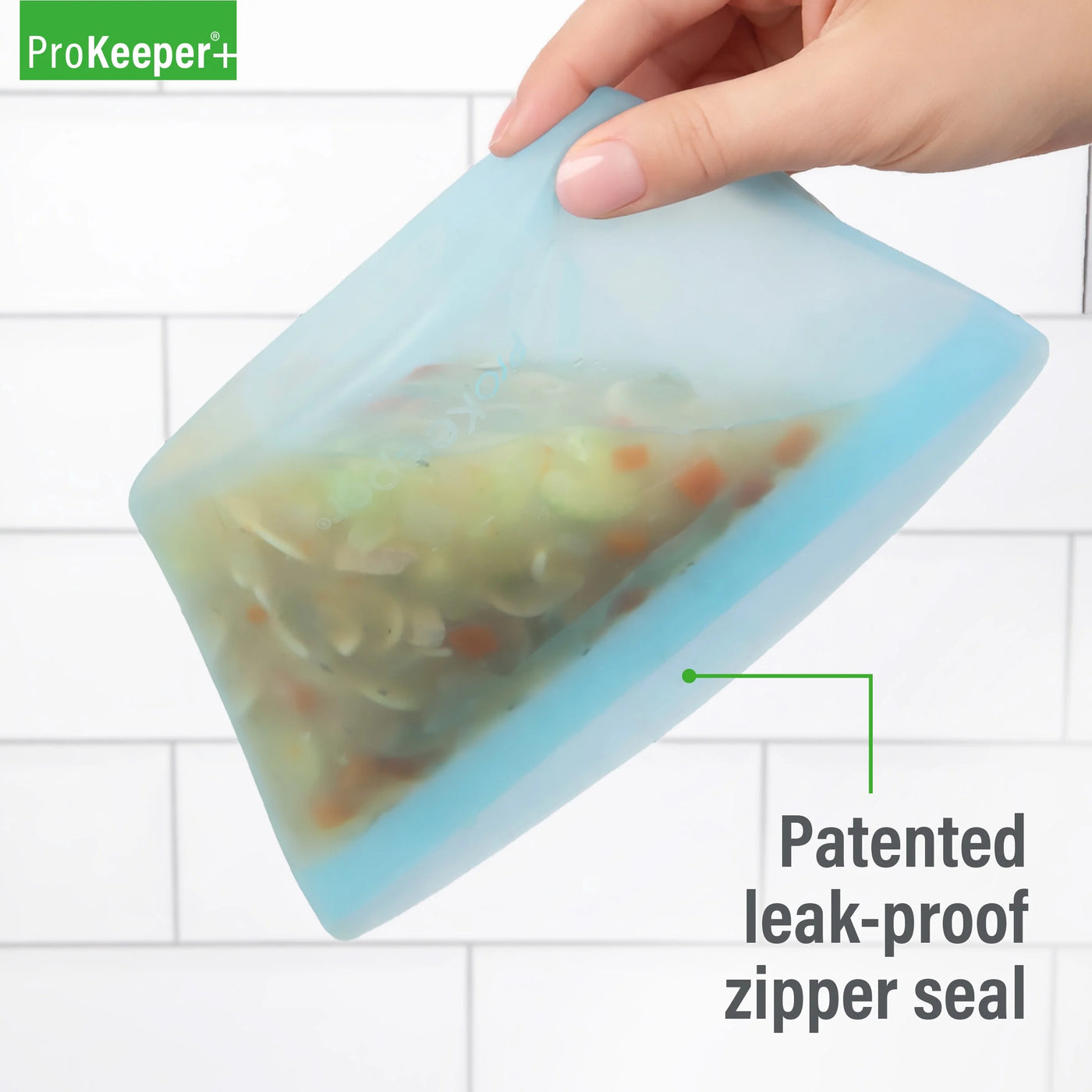 + 3 Silicone Stand Up Snack and Storage Bag, 3-Pack, Mulit Color, Designed to Help with Packed Lunches and Daily Commutes