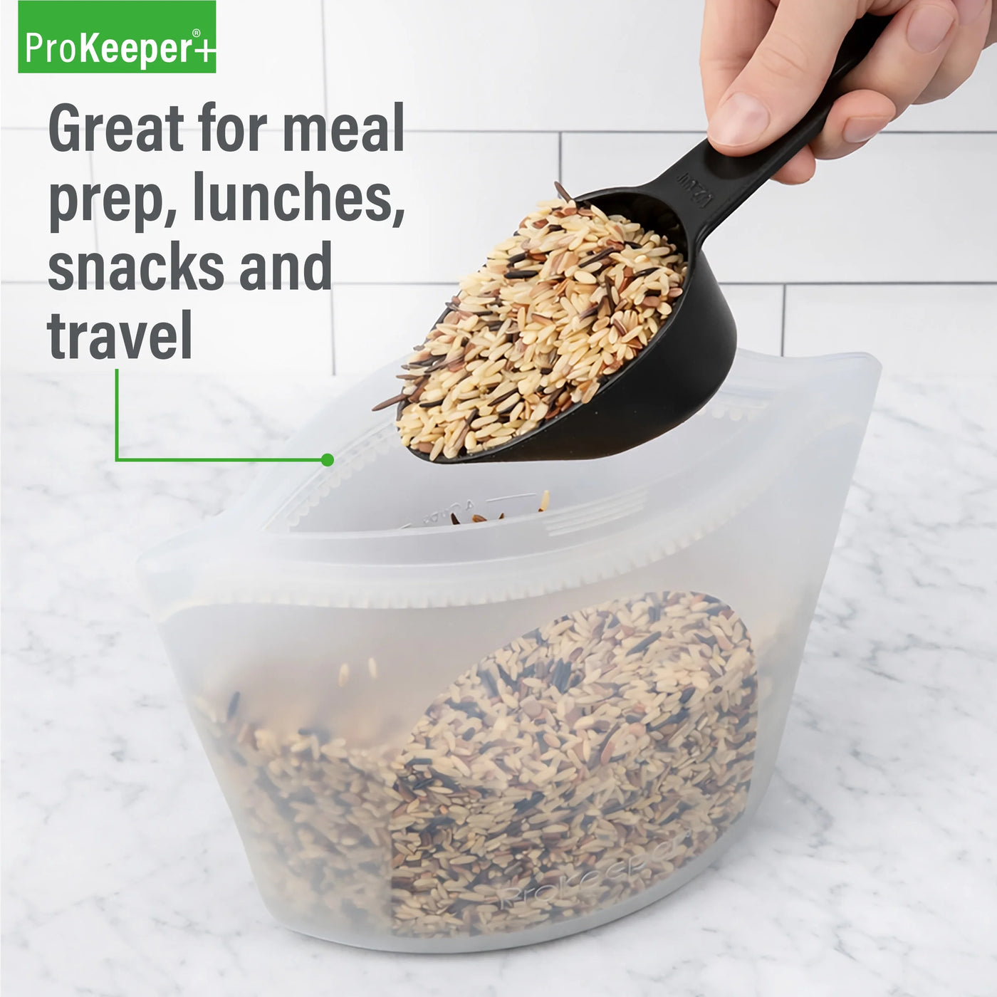 + 3 Silicone Stand Up Snack and Storage Bag, 3-Pack, Mulit Color, Designed to Help with Packed Lunches and Daily Commutes