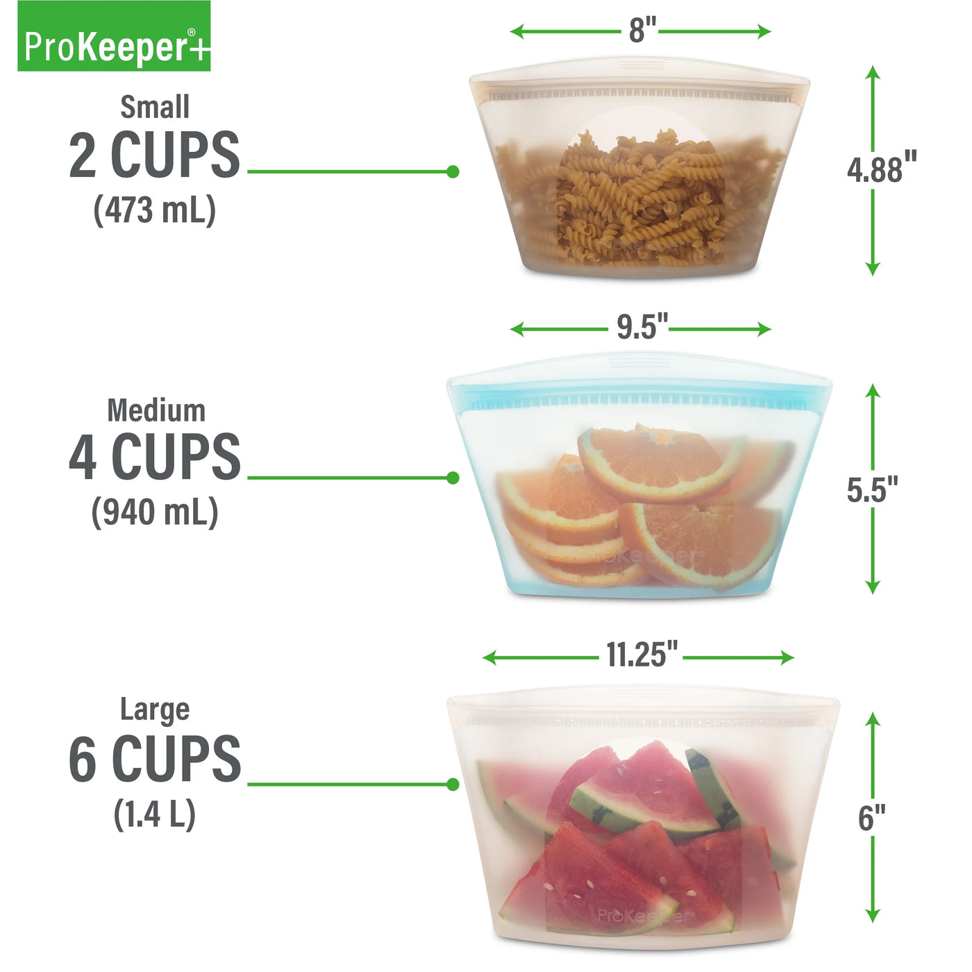 + 3 Silicone Stand Up Snack and Storage Bag, 3-Pack, Mulit Color, Designed to Help with Packed Lunches and Daily Commutes
