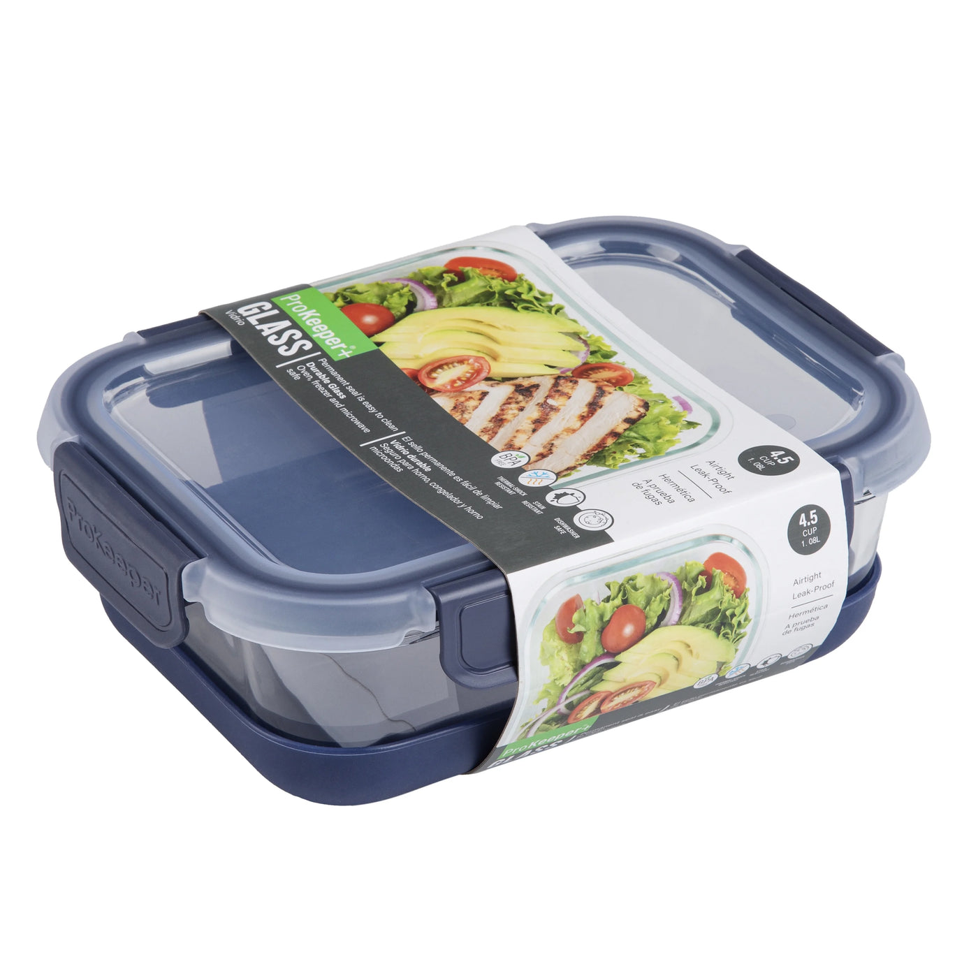 + 4.5 Cup Glass Food Storeage Container with Silicone Base, Designed to Help with Pantry Storage and Everyday Organization