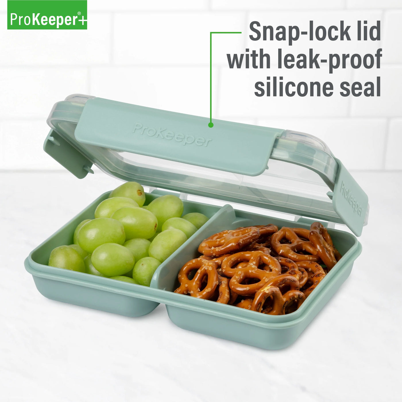 + Small Split to Go Plastic Food Container, for Pantry Organization, Meal Prep and Dry Food Storage, Durable Design for Daily Home Use