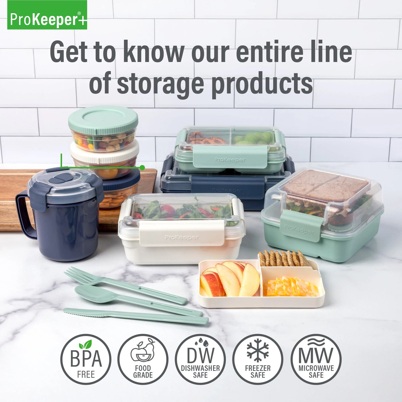 + Small Split to Go Plastic Food Container, for Pantry Organization, Meal Prep and Dry Food Storage, Durable Design for Daily Home Use