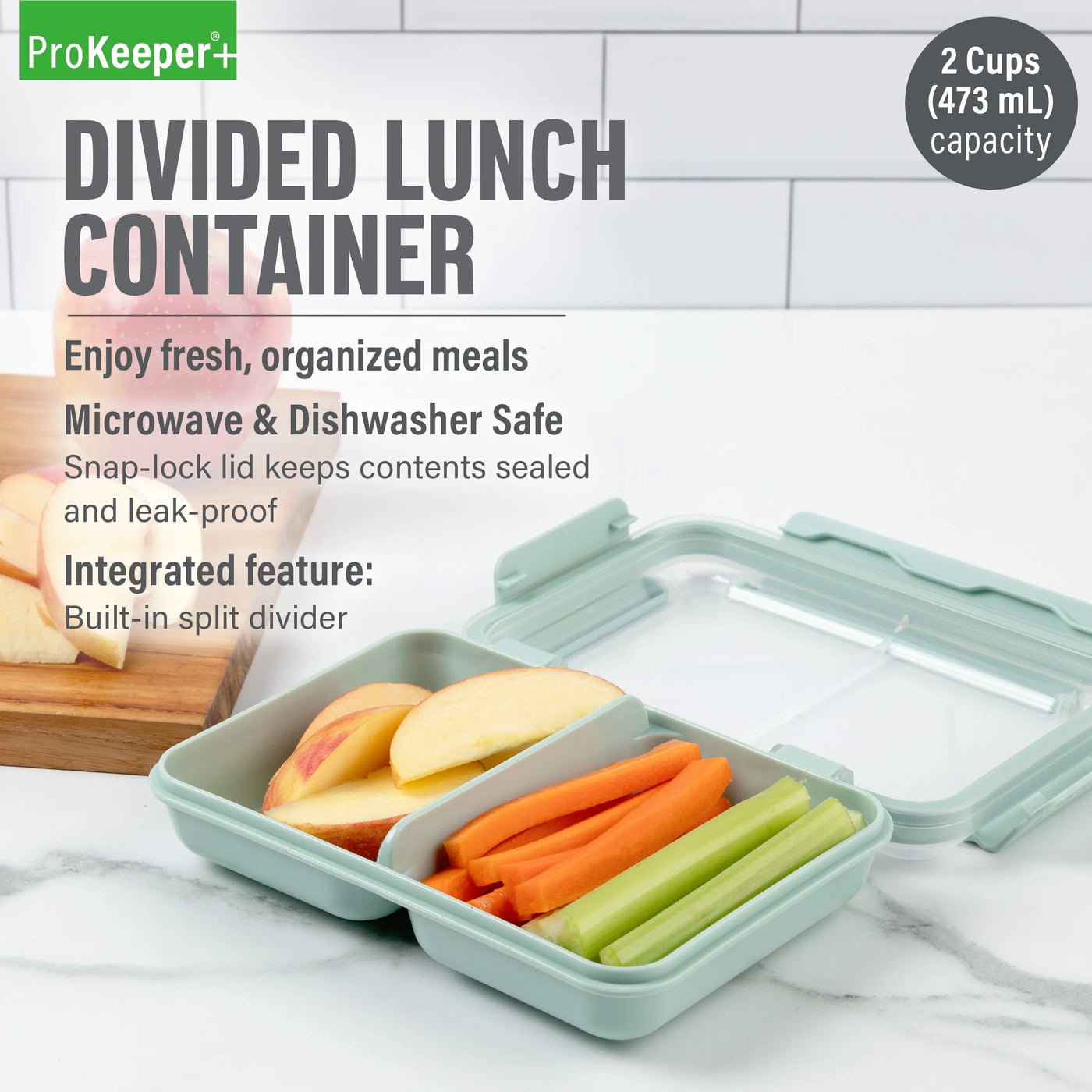 + Small Split to Go Plastic Food Container, for Pantry Organization, Meal Prep and Dry Food Storage, Durable Design for Daily Home Use