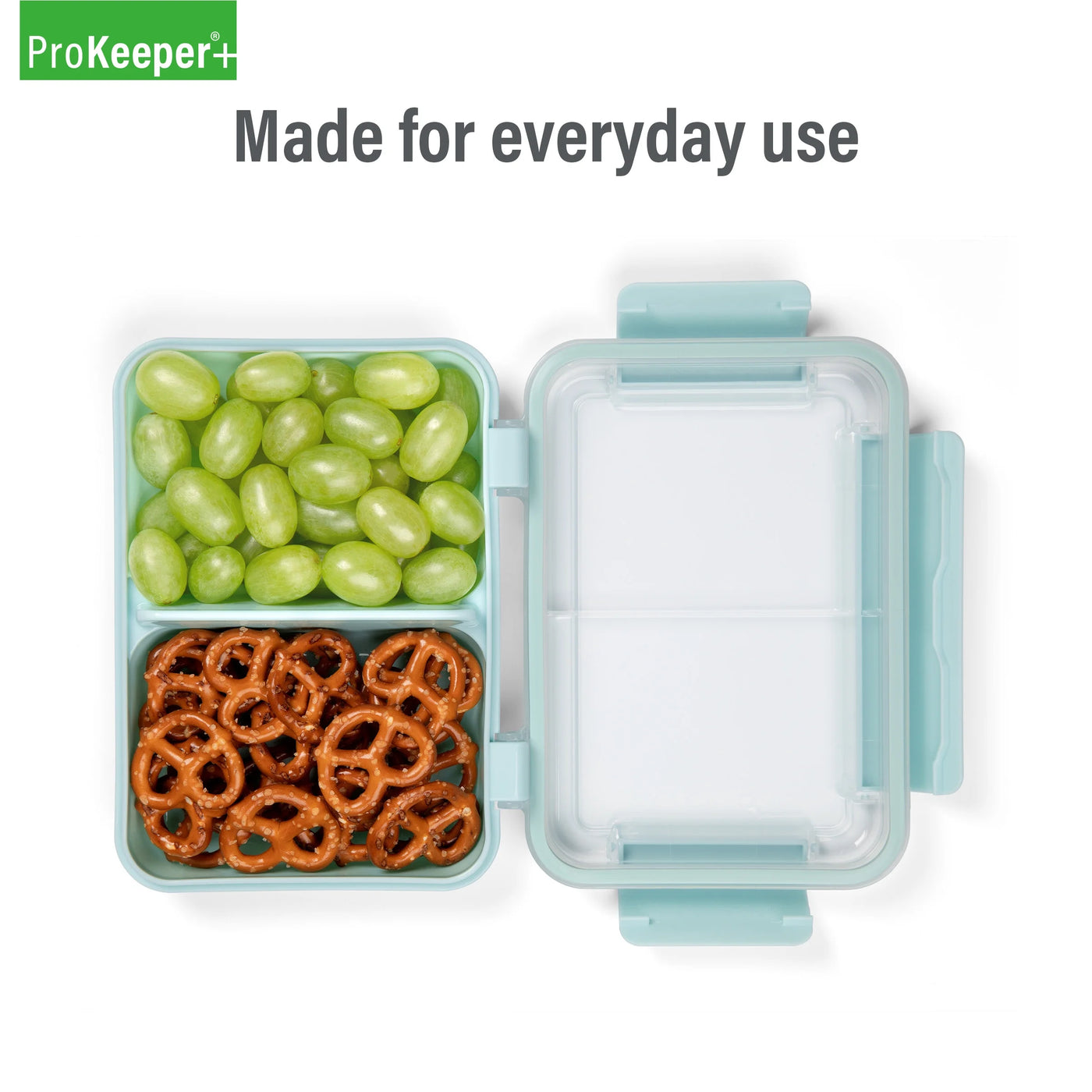 + Small Split to Go Plastic Food Container, for Pantry Organization, Meal Prep and Dry Food Storage, Durable Design for Daily Home Use