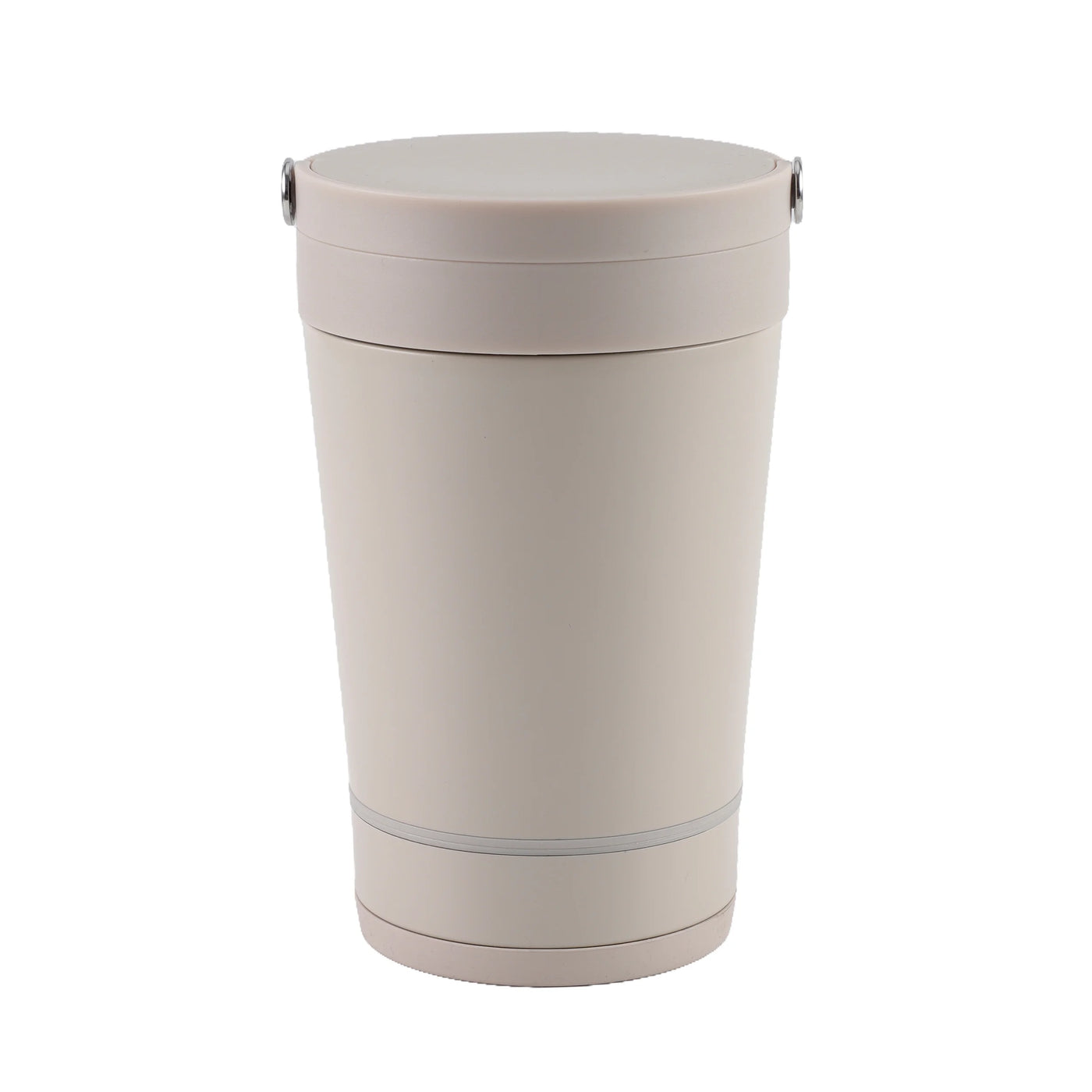 Cook with Color Insulated Ice Cream Holder or Soup Container with Toppings Compartment and Spoon, Taupe, Made for Portable Food Storage