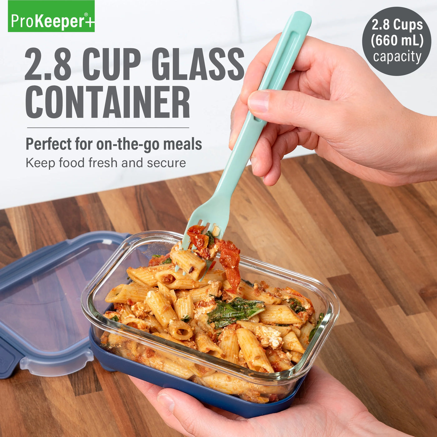 + 2.8 Cup Glass Food Storage Container with Silicone Base, Well Suited to Refrigerator Organization, for Pantry Organization