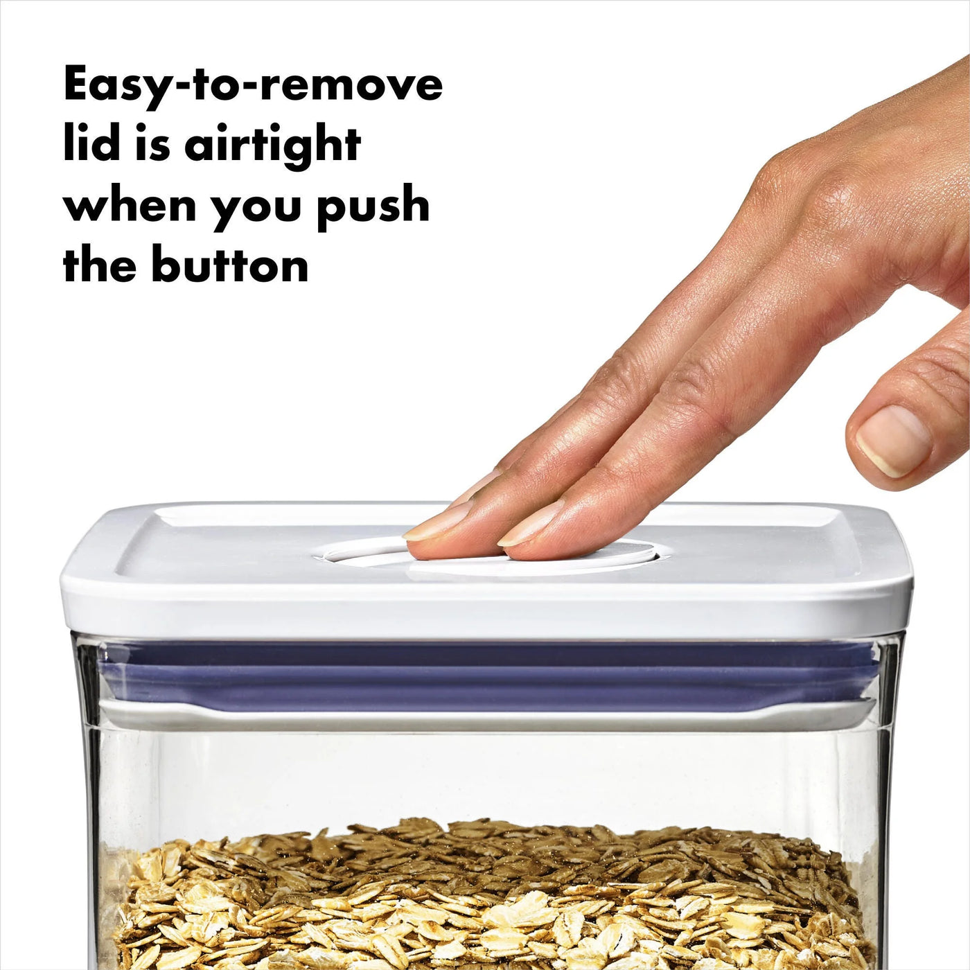 Pop Container 0.6-Qt Mini Rectangle Food Storage Container, White, for Pantry Organization, Meal Prep and Dry Food Storage