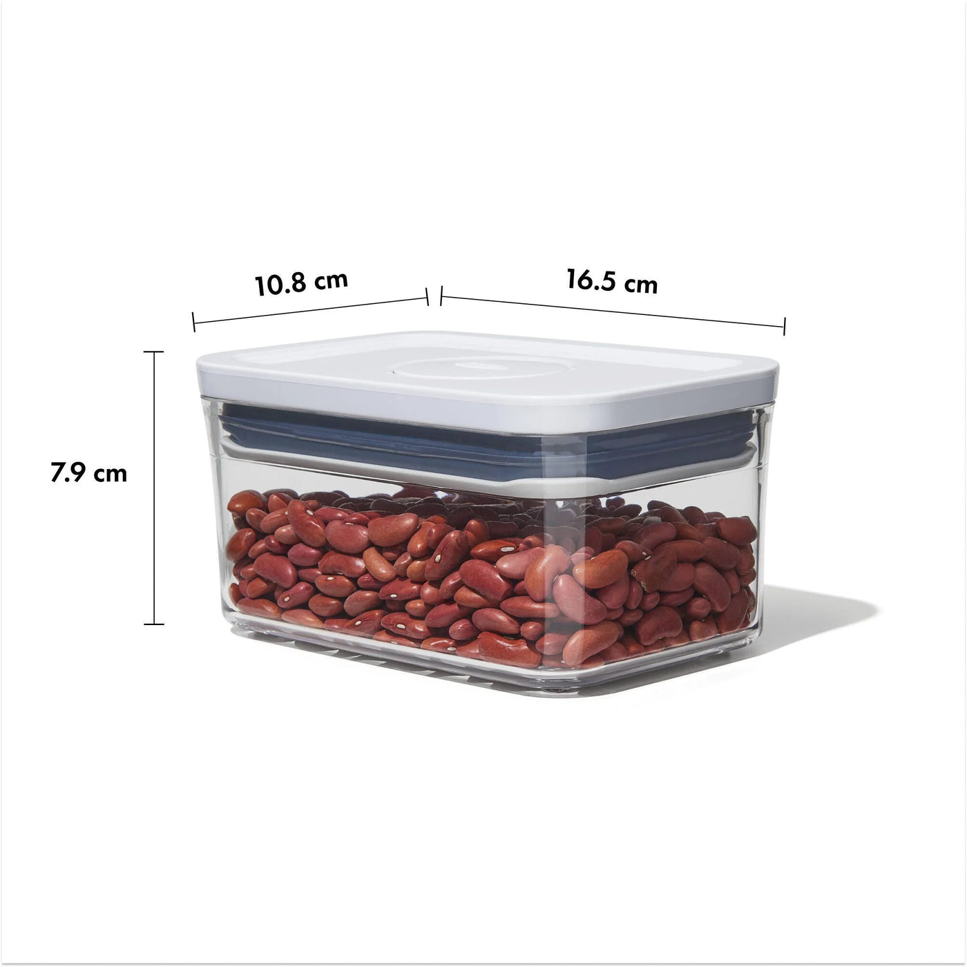 Pop Container 0.6-Qt Mini Rectangle Food Storage Container, White, for Pantry Organization, Meal Prep and Dry Food Storage