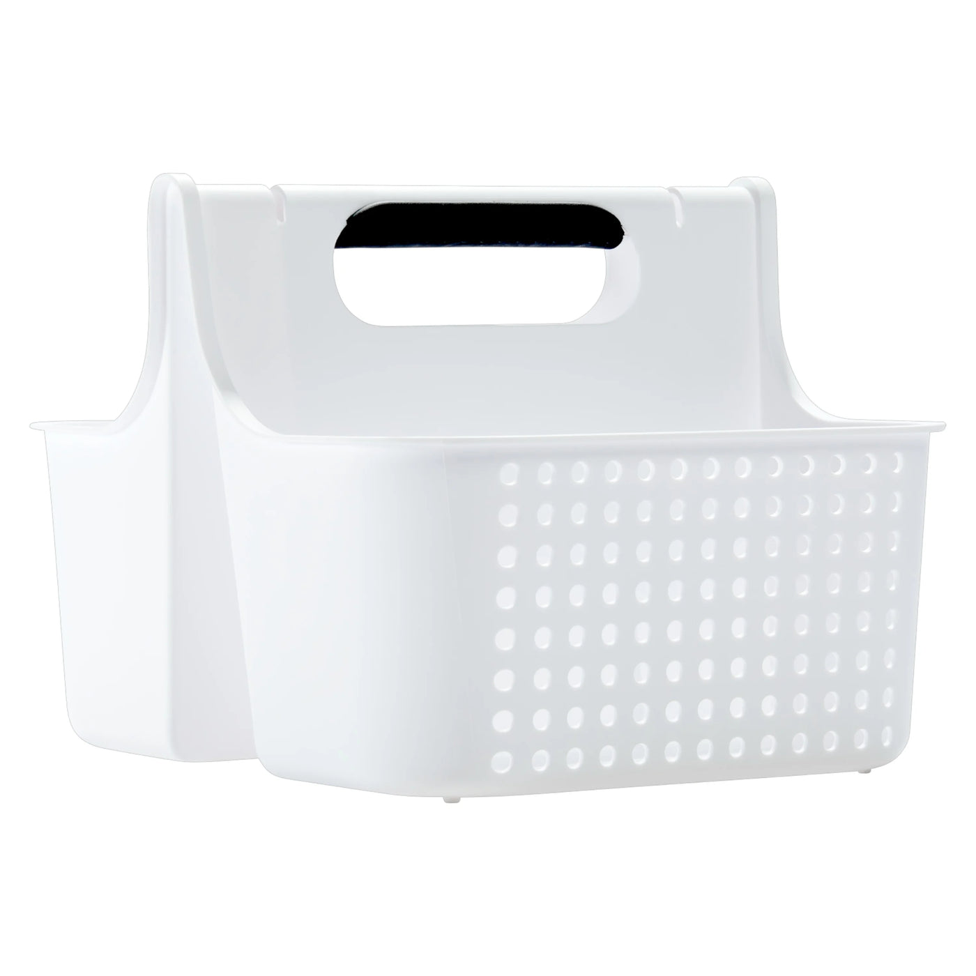 Soft Handle Tote, Kitchen Undersink Organization, Brushes and Dish Soap Storage, Ventilation Holes, White