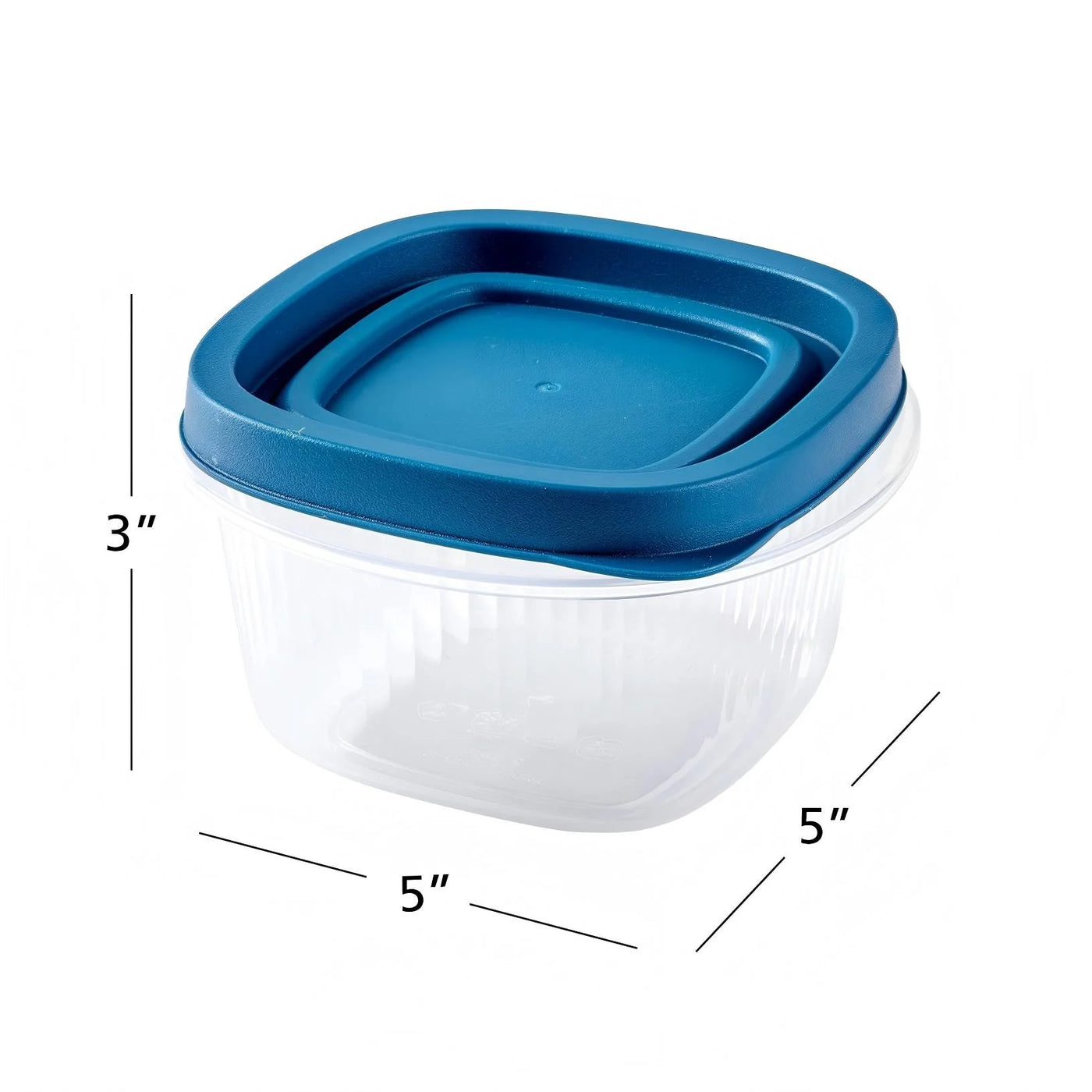 (2-pack) Reusable Food Storage Container, Small Square, Plastic, 3-Pack, 3 Containers with Lids, 2 Cups, Ideal for Snacks and Fresh Ingredients