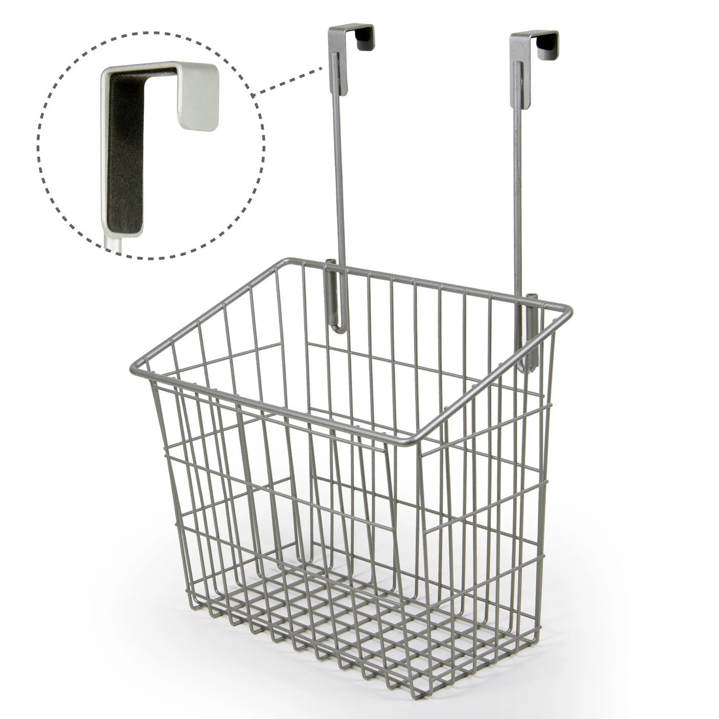 Metal Over-the-cabinet Basket Organizer, Silver, Ideal Use for Kitchen Organization and Accessibility