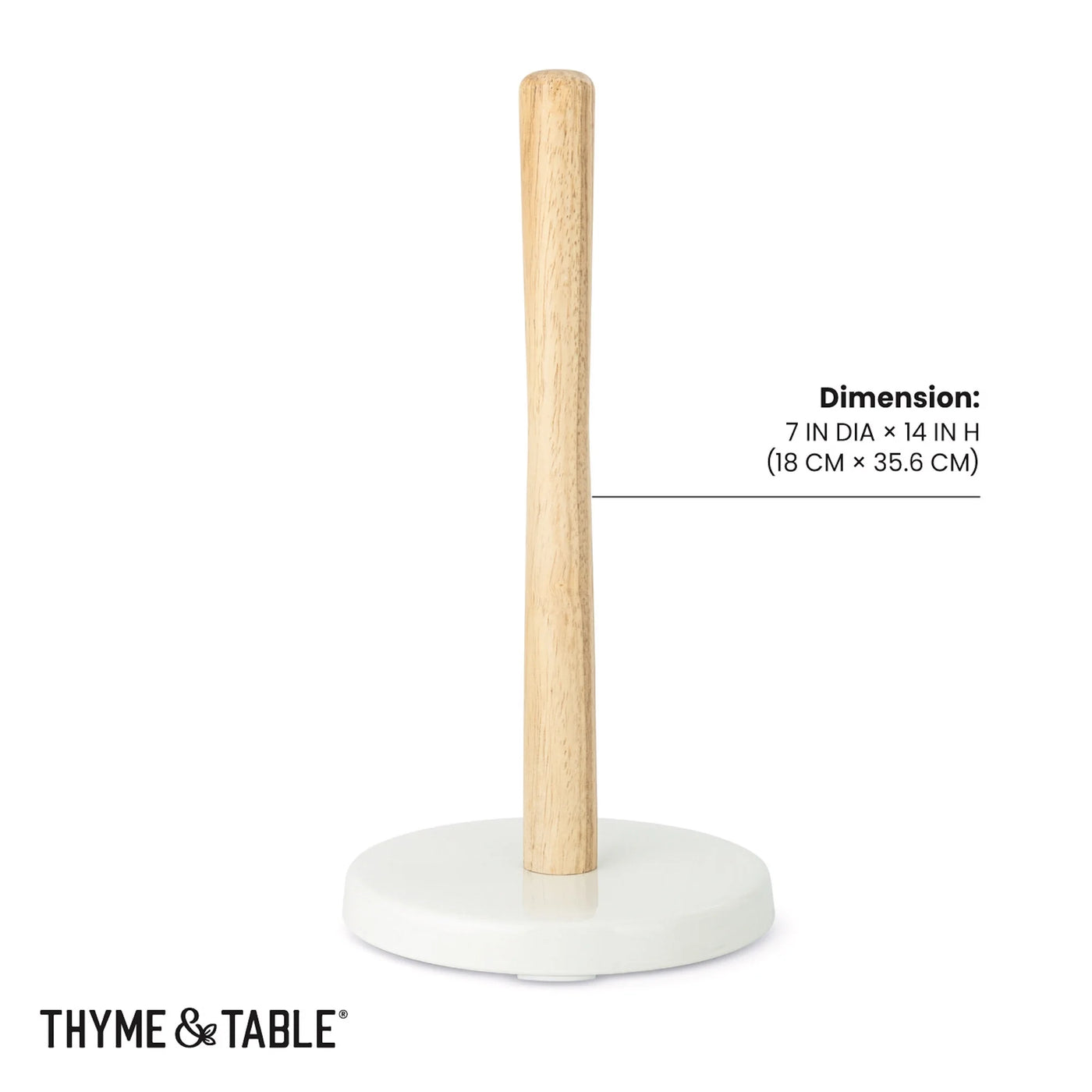 Bamboo and Ceramic Paper Towel Holder, for Drying Dishes, Wiping Counters and Everyday Kitchen Cleaning