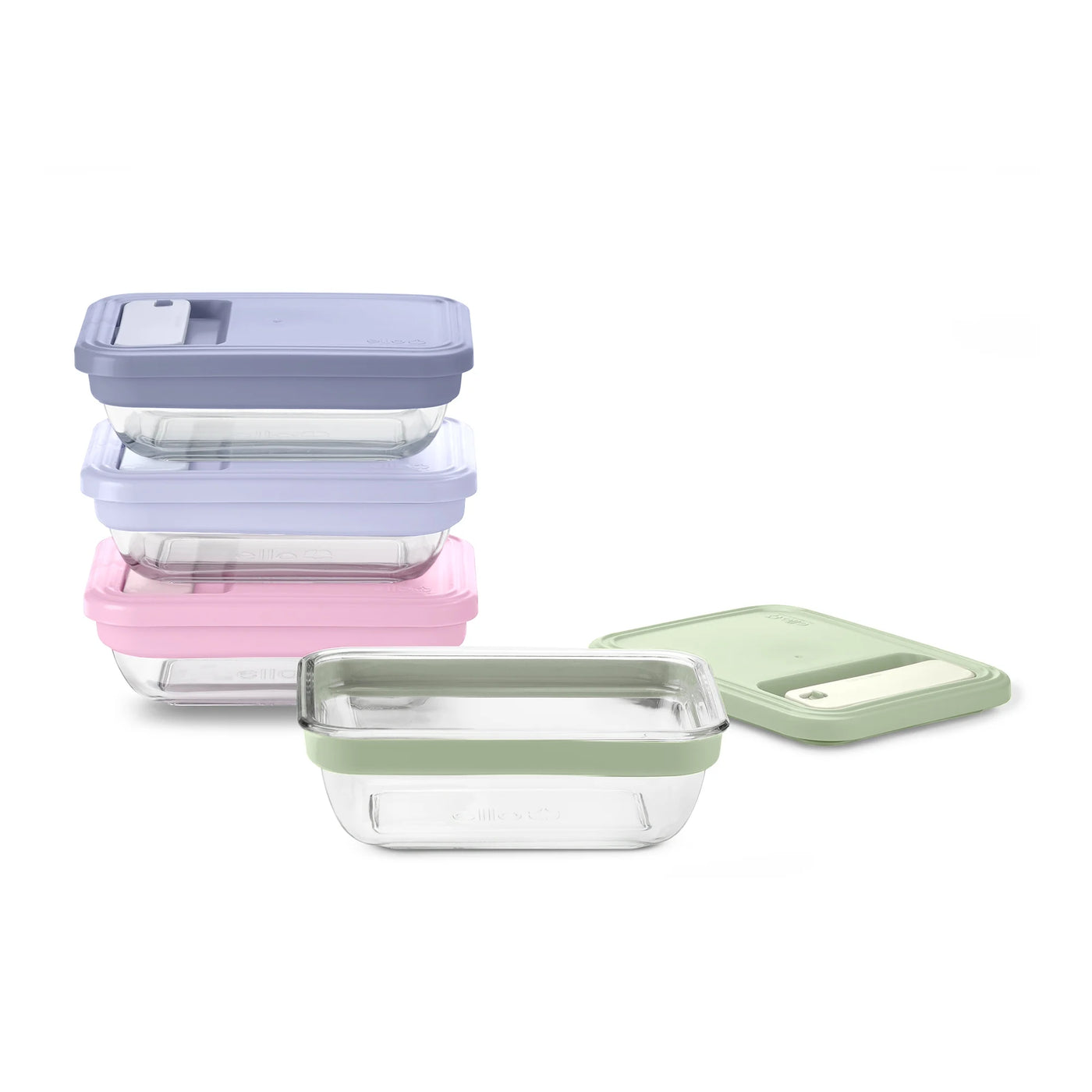 Fresh Stack Glass 3.7cup 8-Piece Meal Prep Set, Designed to Help with Everyday Organization, and Meal Preparation