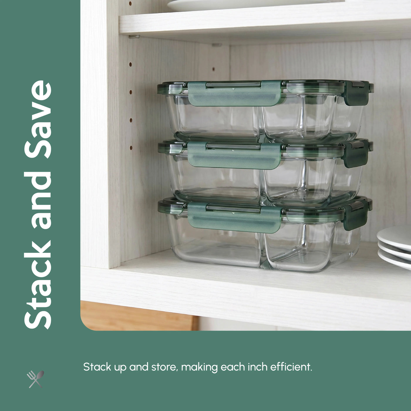 Just Cook Glass 4.1-Cup Rectangular Food Storage Container with Expandable Silicone Lid, for Pantry Organization, Meal Prep and Dry Food Storage