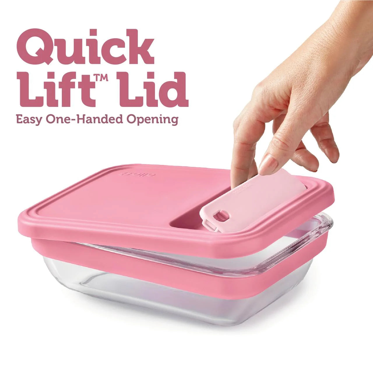 Fresh Stack Glass 3.7cup Food Storage Container, Designed to Help with Pantry Storage and Everyday Organization