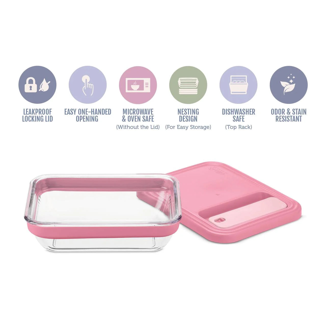 Fresh Stack Glass 3.7cup Food Storage Container, Designed to Help with Pantry Storage and Everyday Organization