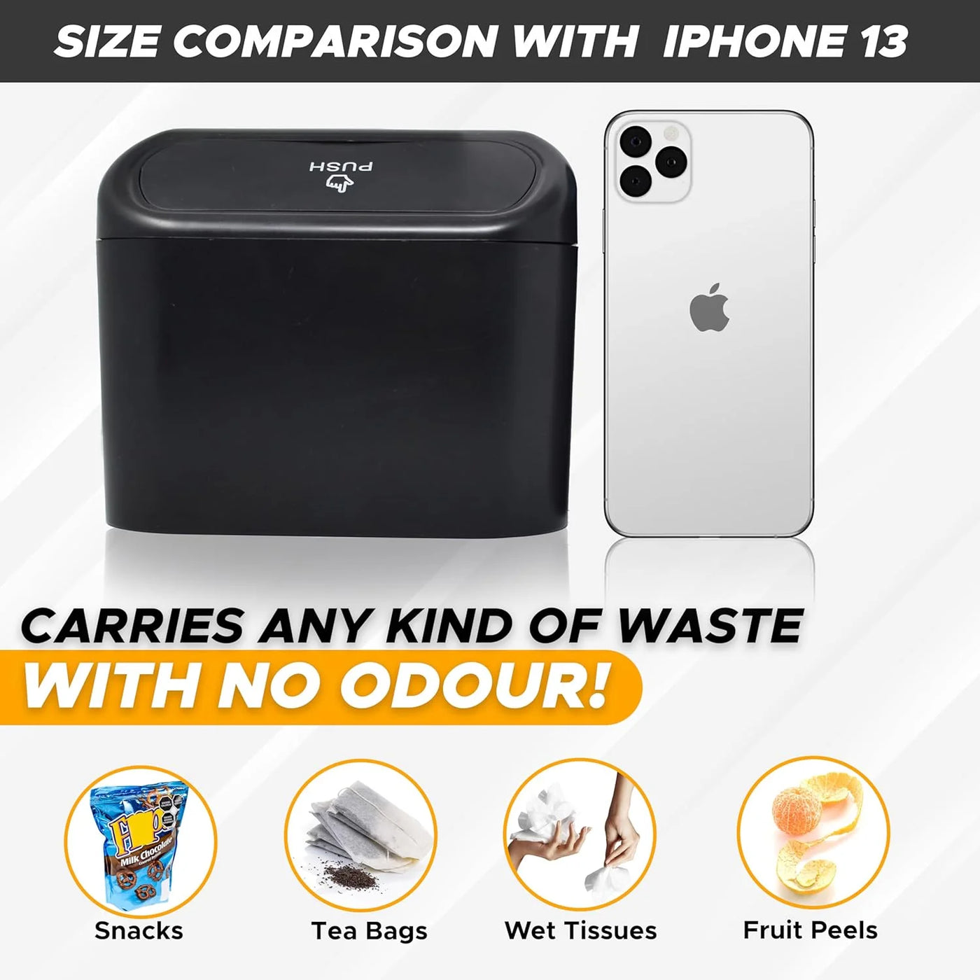 Mini Car Trash Can with Lid (2-pack) | Portable Leakproof Car Trash Bin for Side Door and Back Seat | Car Garbage Organizer with 10 Trash Bag Rolls |