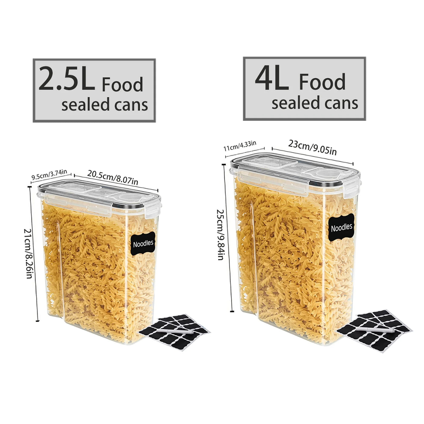 Kitchen Cereal Containers Storage Set with Lids, 4-Pack 2.5L/84.53OZ Airtight Food Storage Containers