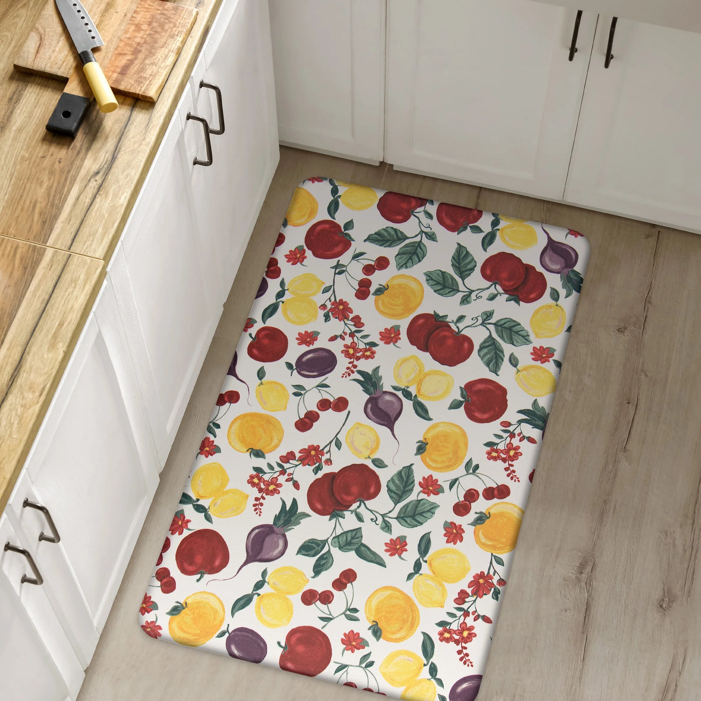 18" X 30" Fruit Design Anti-fatigue Cushioned Kitchen Mat, for Everyday Home Kitchen Cooking, Storage and Organization