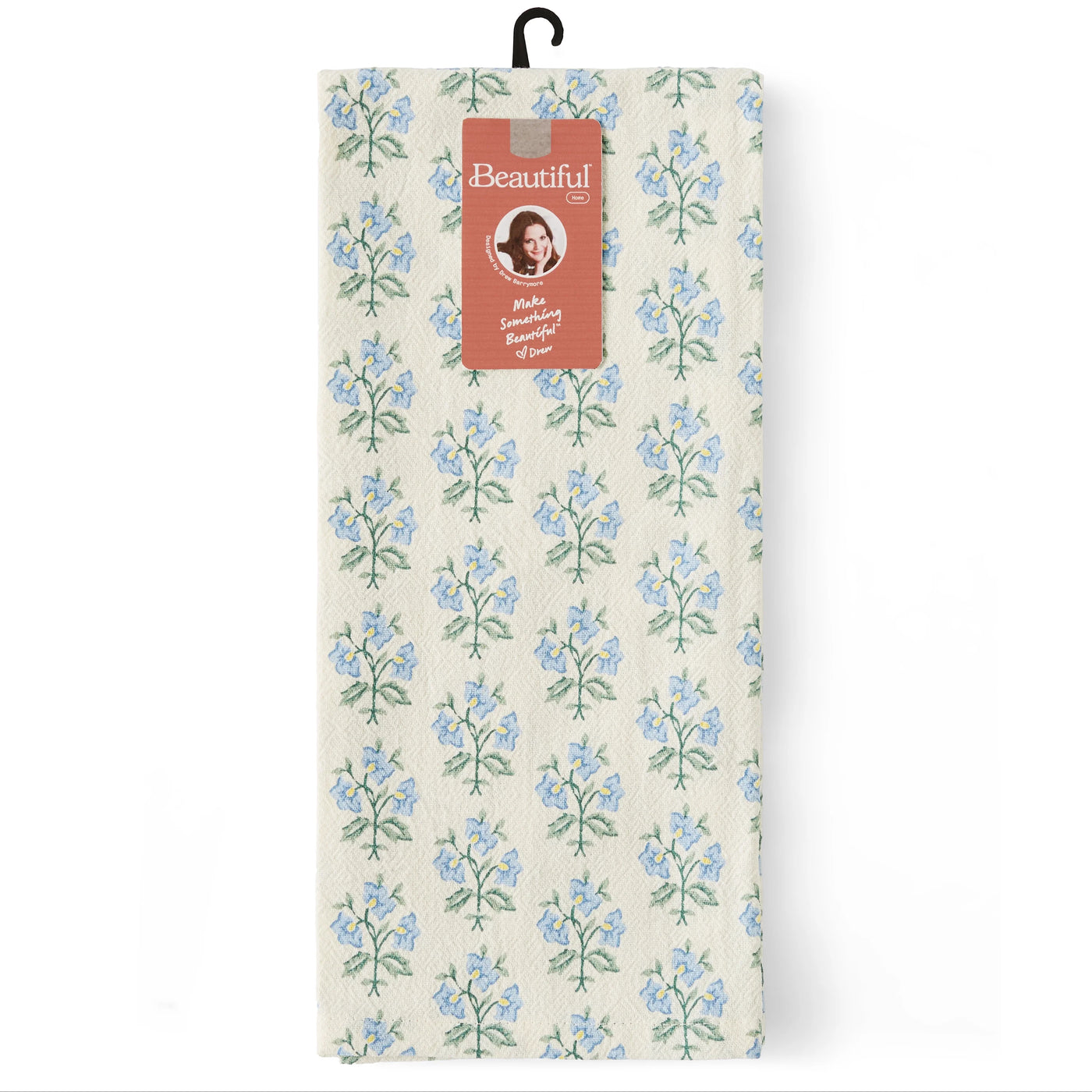 Beautiful Home By Hydrangea Trellis Ditsy Flour Sack Towel, 1-Piece, Blue, 18" X 28", for Drying Dishes, Wiping Counters and Everyday Kitchen Cleaning