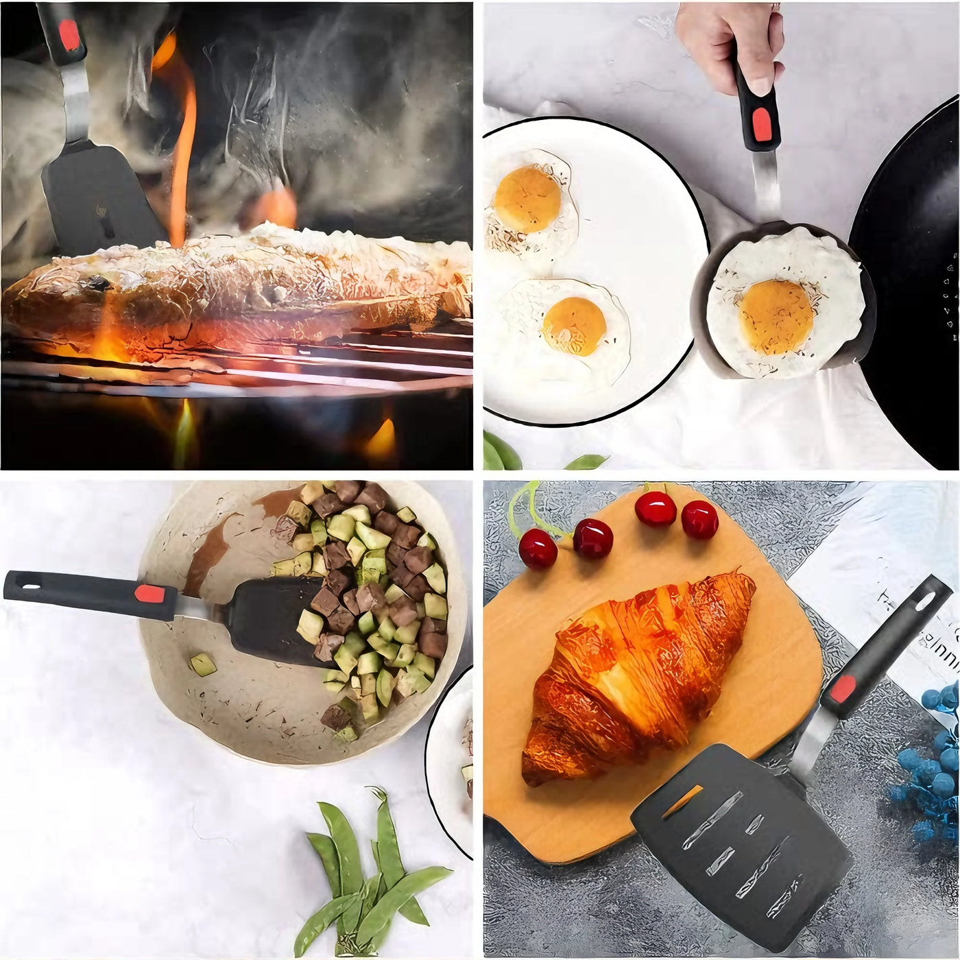 Silicone Spatula Turner Set of 5, 600°F Heat Resistant Cooking Spatulas for Nonstick Cookware, Large Flexible Kitchen Utensils BPA Free Rubber Spatula