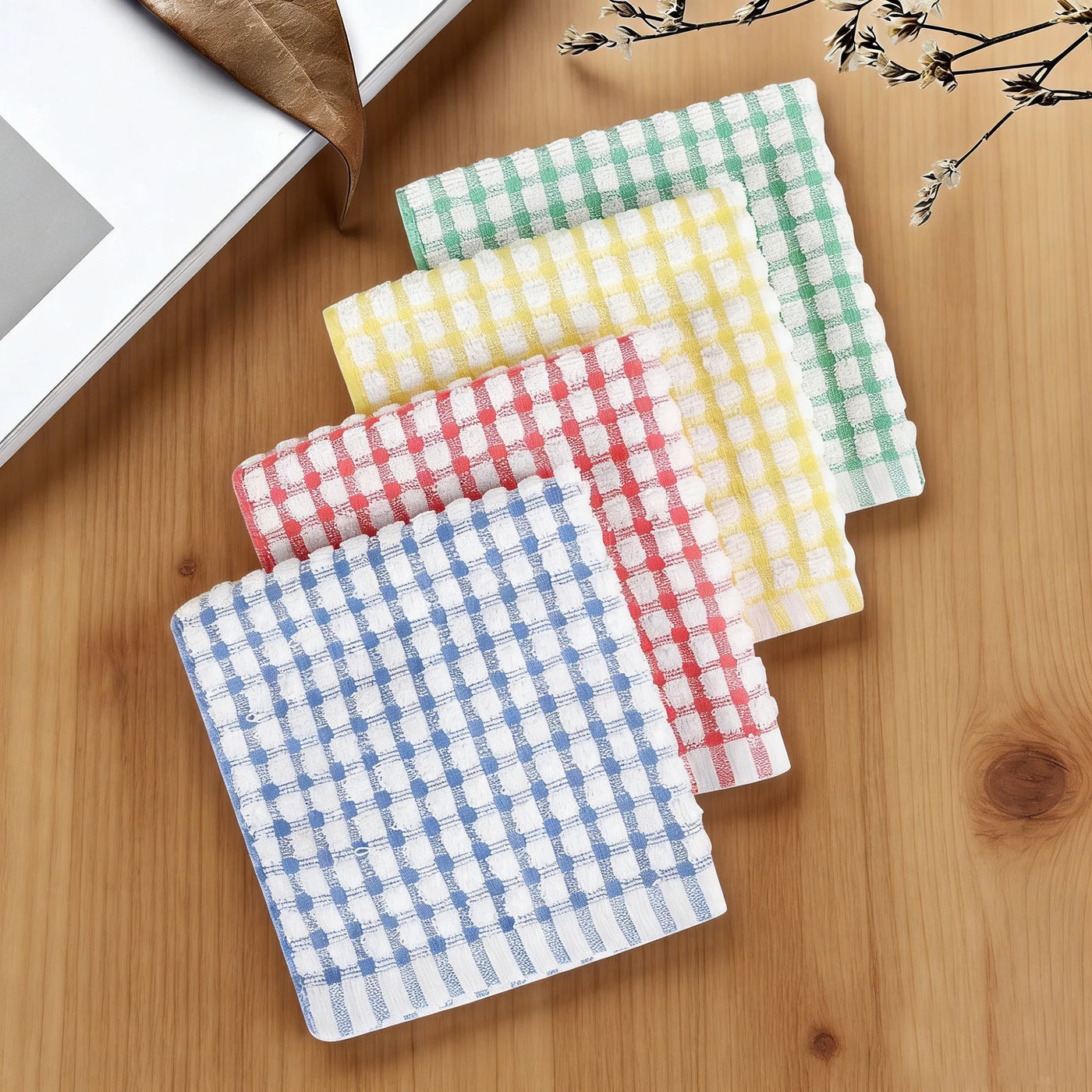12-Pack Terry Kitchen Dish Cloths, 100% Cotton Dish Towels for Dish Washing, 12 X 12 Inches Super Soft and Absorbent Dish Rags