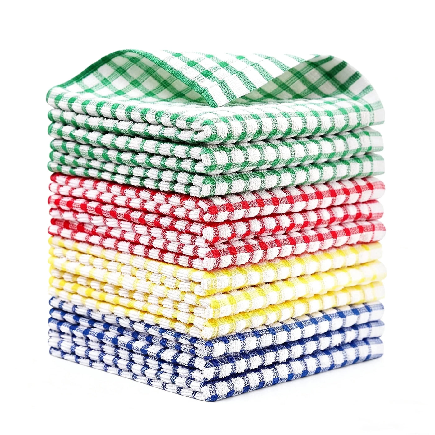 12-Pack Terry Kitchen Dish Cloths, 100% Cotton Dish Towels for Dish Washing, 12 X 12 Inches Super Soft and Absorbent Dish Rags