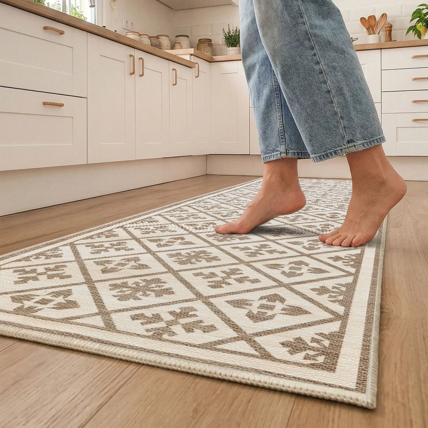 Kitchen Rug Sets, 3-Piece Kitchen Rug with Non-slip Baking for Kitchen Floor Comfort Standing, Rugs Mat with 20"x32"+20"x47"+20"x59"