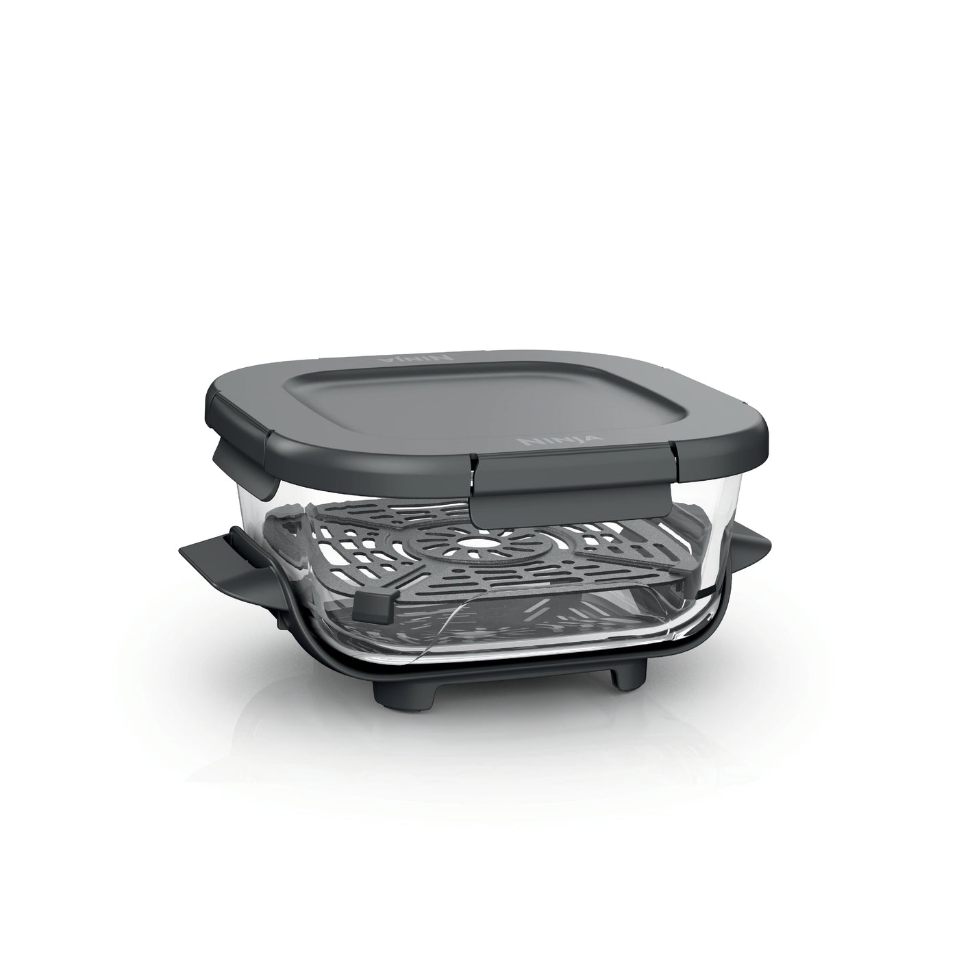 6 Cup Cleancrisp Glass Container, Compatible with Crispi Portable Cooking System, Microwave, Freezer and Dishwasher Safe, Glass Cooking Surface