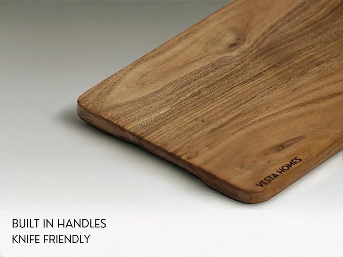 Vesta Homes Wooden Chopping Board, Cutting Board, Serving Tray for Kitchen Vegetables, Fruits and Cheese | Natural Acacia Wood | Natural Color