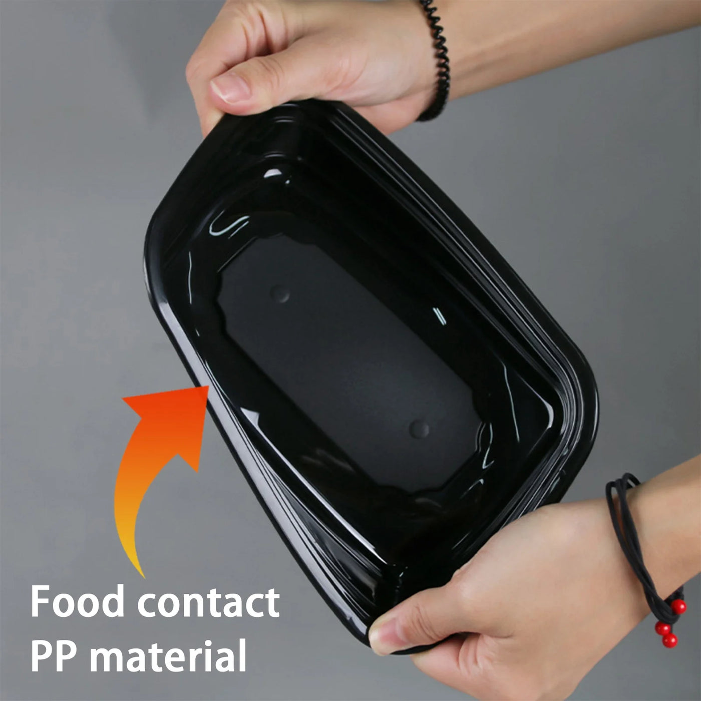 50 Packs Black Meal Prep Containers Reusable, Food Containers with Lids, to Go Container(24 Oz), for Pantry Organization