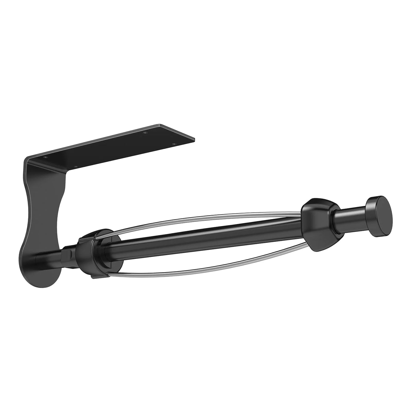 Stainless Steel Single Hand Operable Easy Tear Wall Mount Under Cabinet Paper Towel Holder, Black, for Drying Dishes