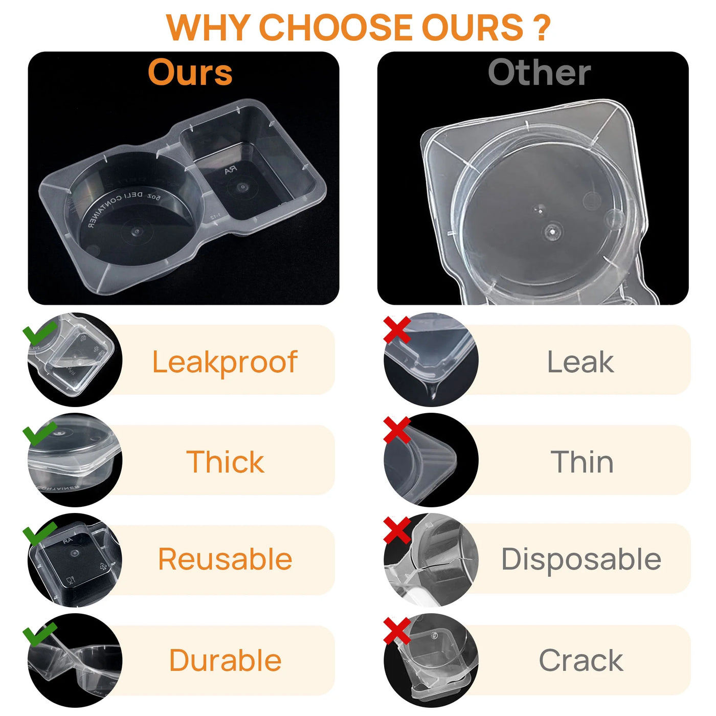 20 Sets Reusable Snack Containers with Lids, 2 Compartment Snack Containers for Food Storage and Meal Prep, Travel Snacks, Leakproof, Split-proof