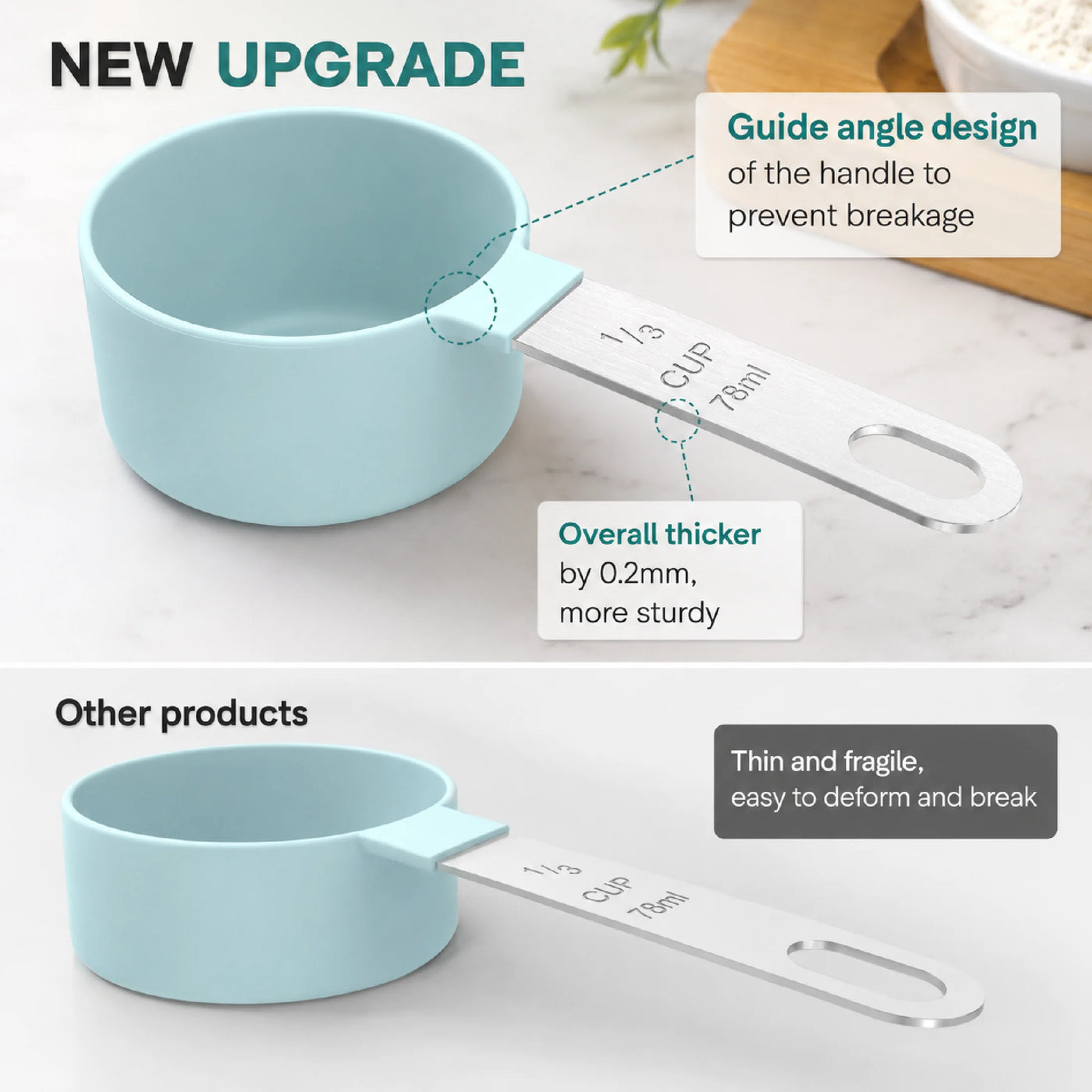 Measuring Cups Spoons Set Stainless Steel 10-Piece Black Nesting Stackable Food Grade Cooking Baking