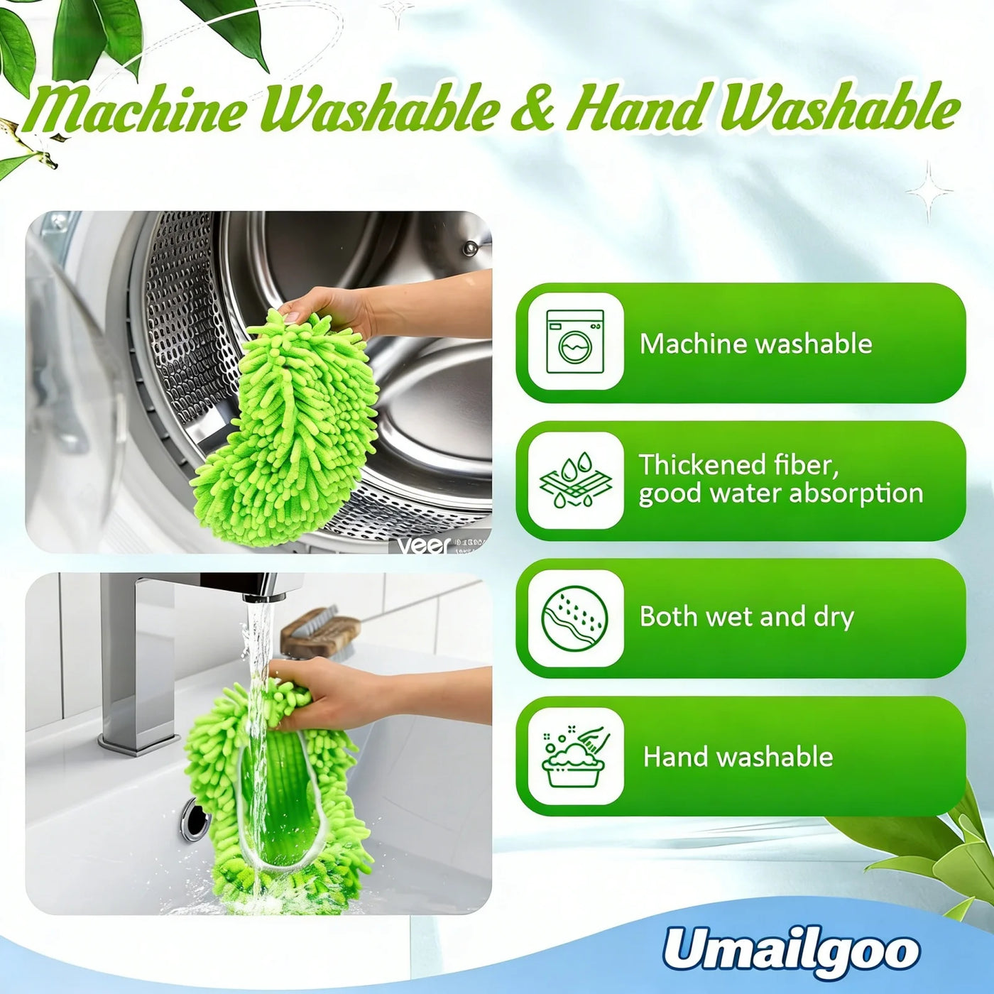 4-Piece Reusable Microfiber Mop Pads Compatible with Sweeper Mop, Replacement Wet Mopping Pad Refills and Washable Dry Sweeping Cloths for