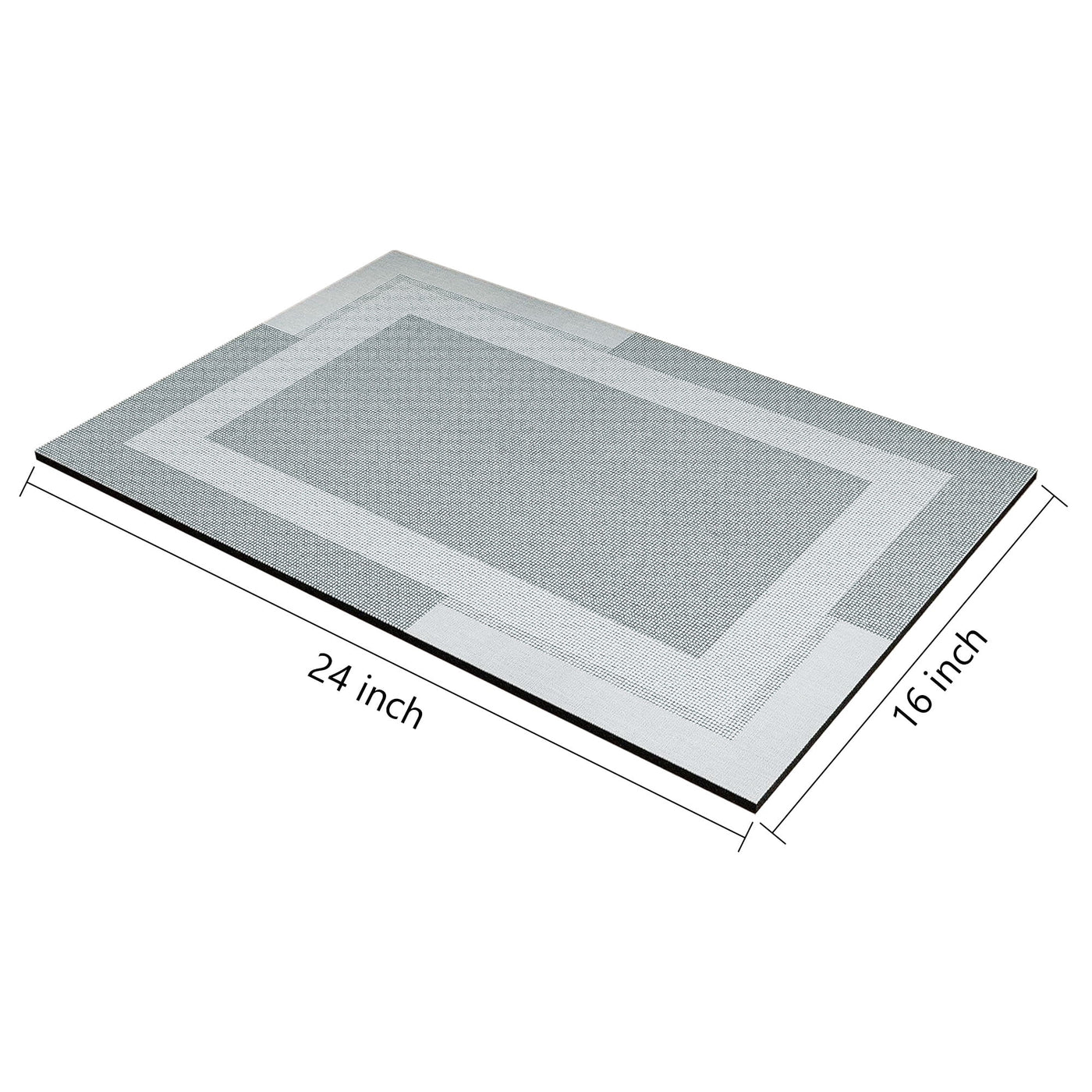 Non Slip Bath Mat Quick Dry Super Absorbent 16x24in Gray Bathroom Shower Kitchen Rug, for Everyday Home Kitchen Cooking, Storage and Organization