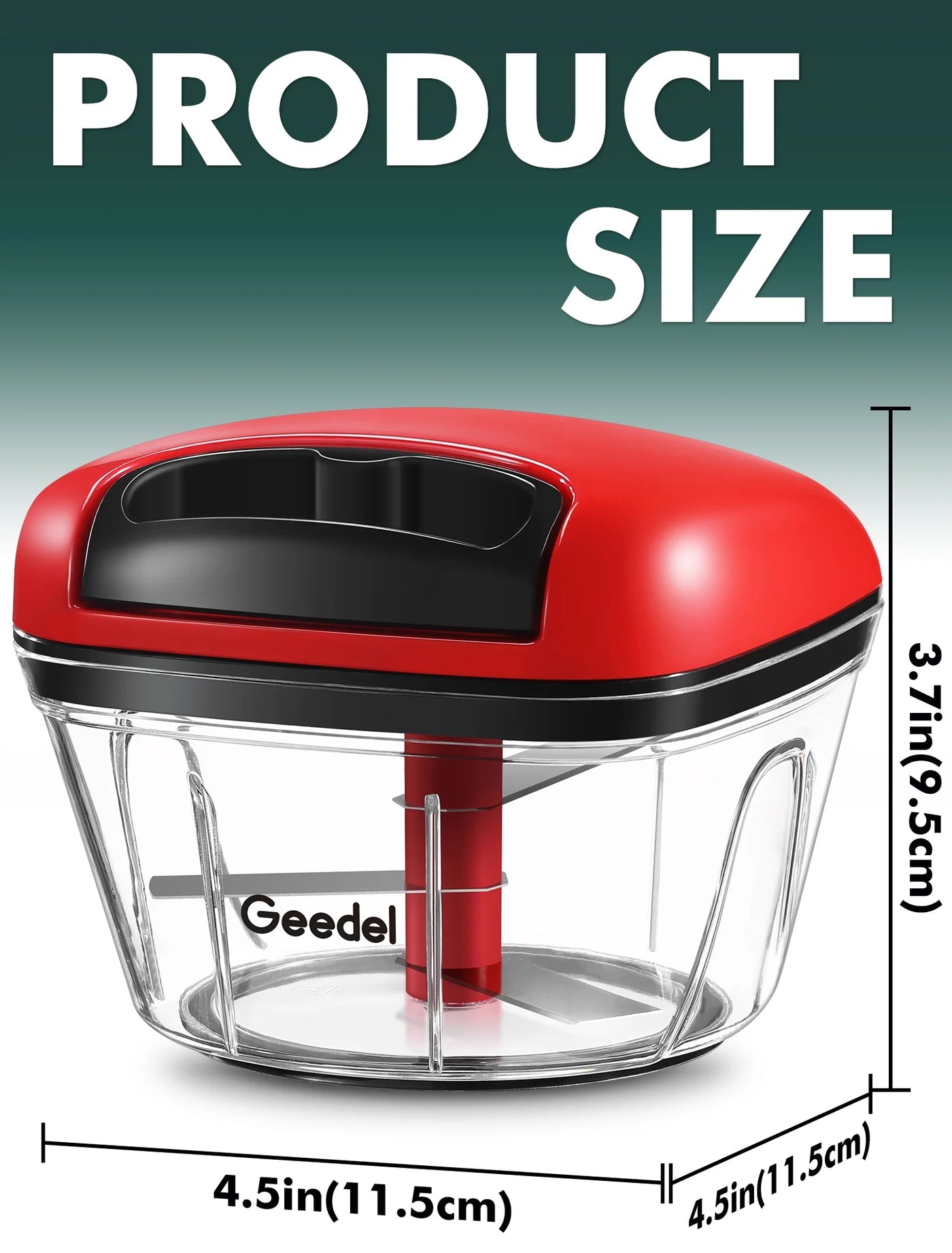 Manual Food Processor Vegetable Cutter, Geedel Pull Chopper with String, Food Chopper Vegetable Cutter for Veggies, Fruits, Salad, Onion, Nuts, Etc