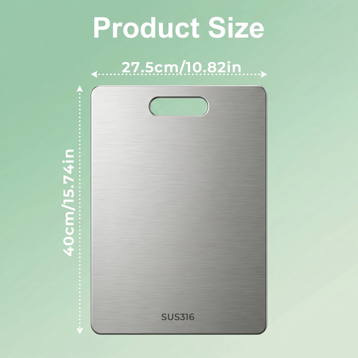 M Buder Stainless Steel Cutting Board, 11”X15.35” Double Sided Cutting Board for Kitchen, Metal Cutting Board for Meat, Fruits, Vegetables