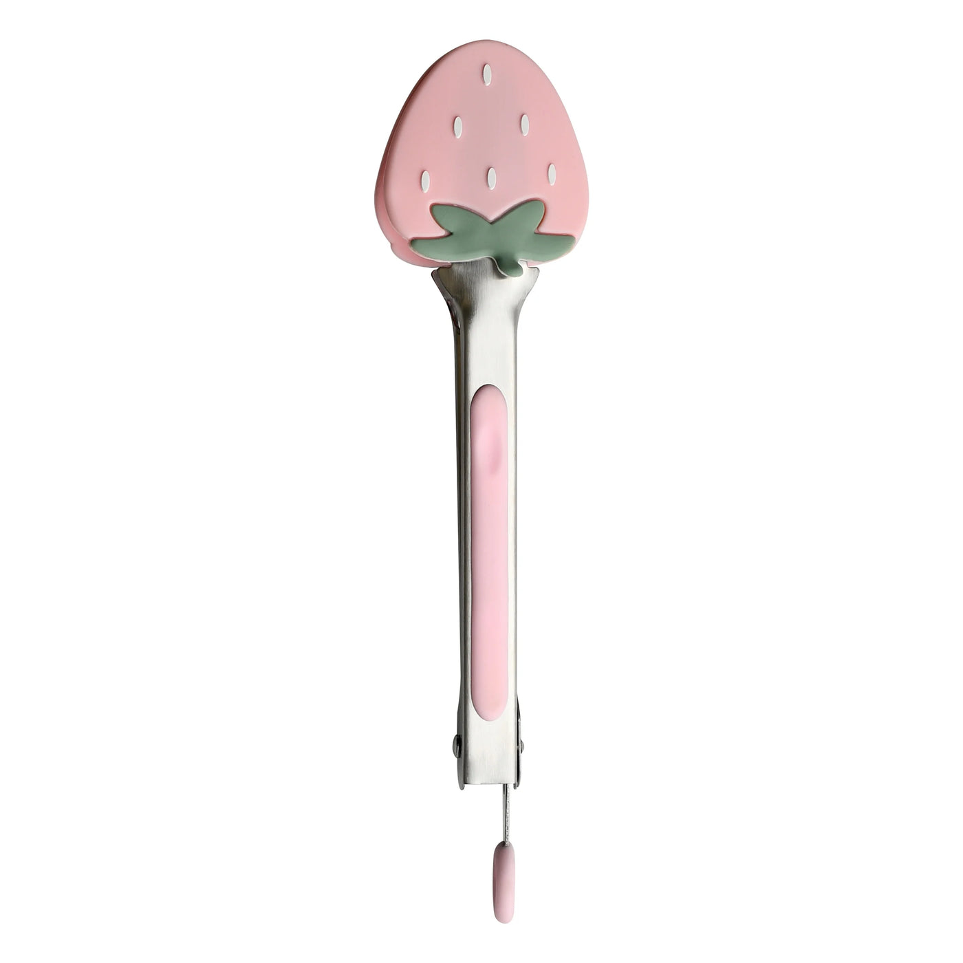 Cook with Color Mini Silicone Tongs, Stainless Steel Heat-resistant Food Tongs for Appetizers, Strawberry