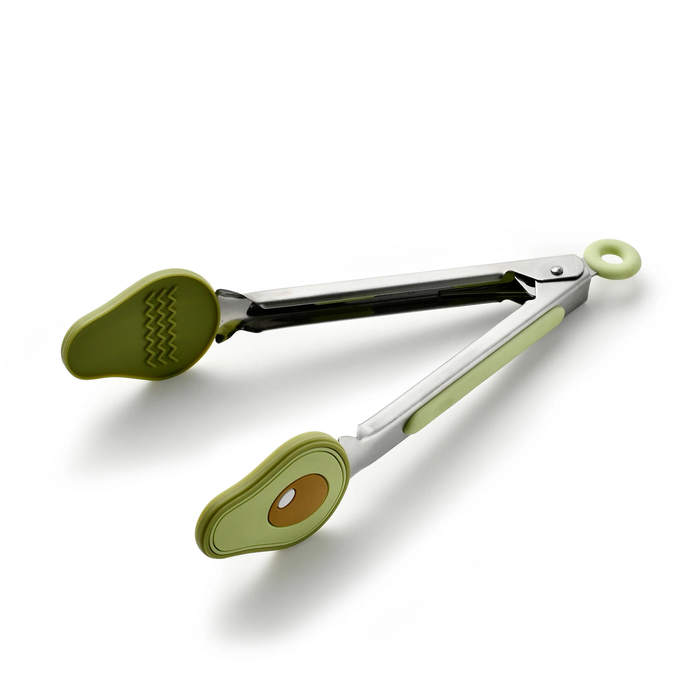 Cook with Color Mini Silicone Tongs, Stainless Steel Heat-resistant Food Tongs for Appetizers, Avocado