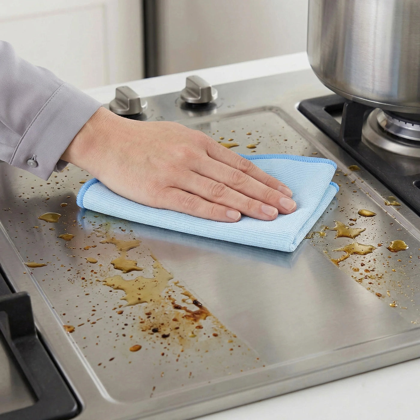 Microfiber Cleaning Fish Scale Streak Blue/Grey 12" X 12"/10" X 10", for Accurate Kitchen, Food and Portion Weighing