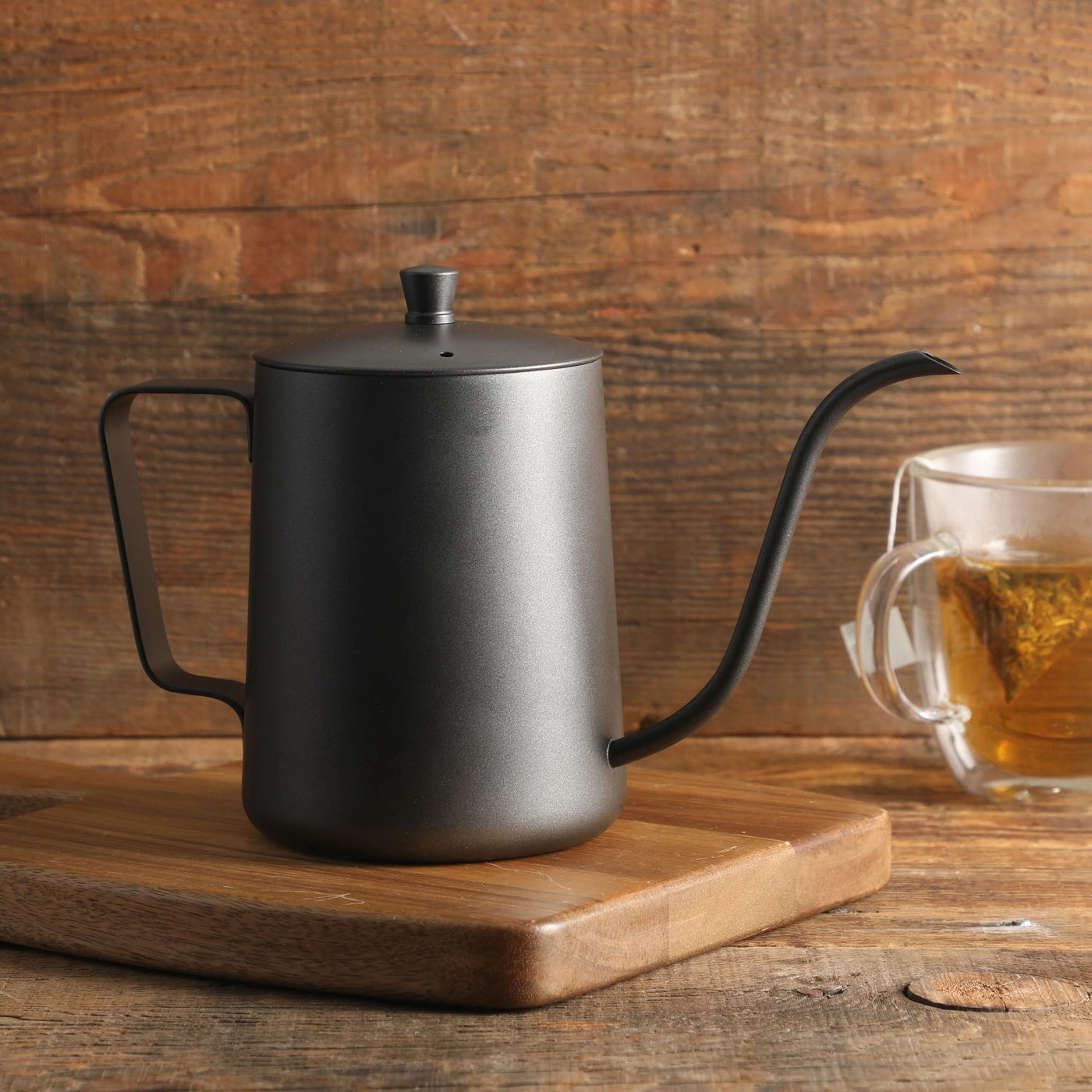 Coffee Stillbrook 1.2 L Black Gooseneck Tea Kettle, for Everyday Home Kitchen Cooking, Storage and Organization